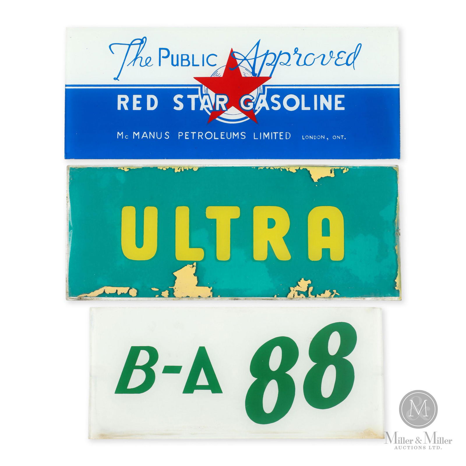 Gasoline Pump Ad Glass (1 of 5)