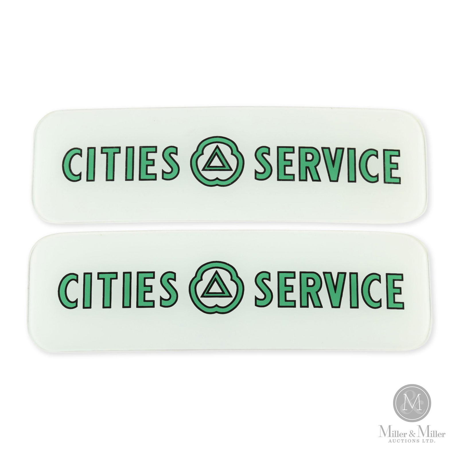 Cities Service Gasoline Pump Ad Glass (1 of 3)
