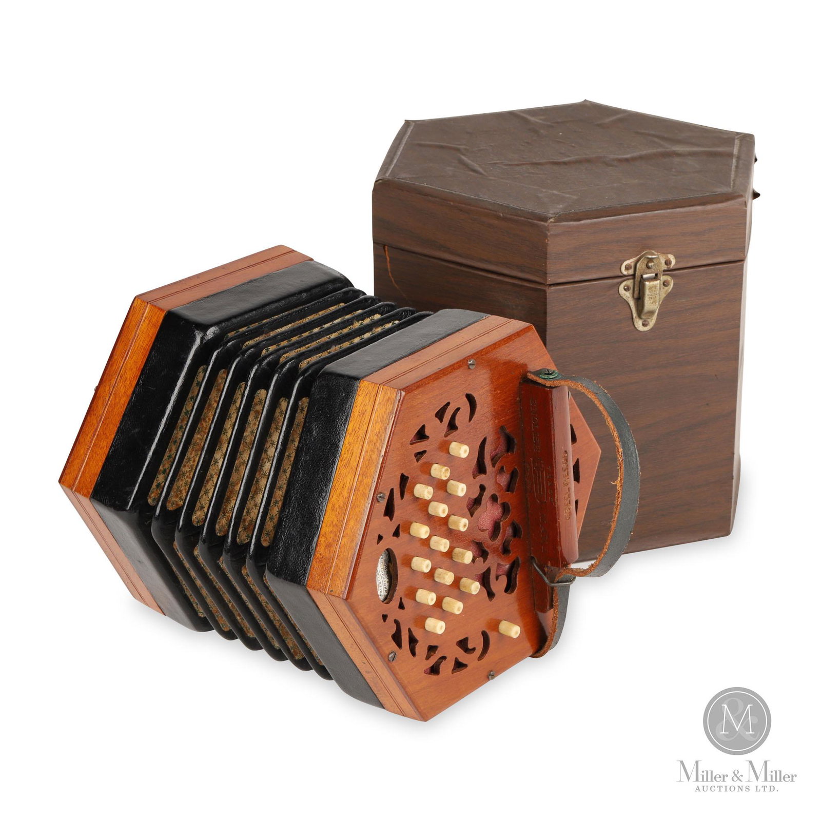 Lachenal 30-Note Concertina: English. c1925. In excellent working and cosmetic condition. Louis Lachenalâ€™s company made concertinas in London, England from 1850 to 1936. The serial number 193730, of this 30-note Lachenal, 
