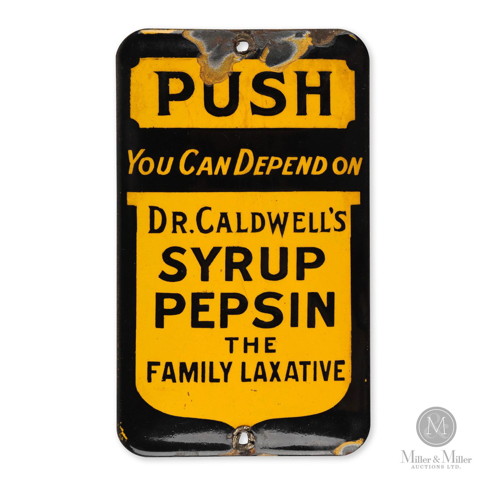 Dr. Caldwell's Pepsin Laxative Door Push Sign (1 of 5)
