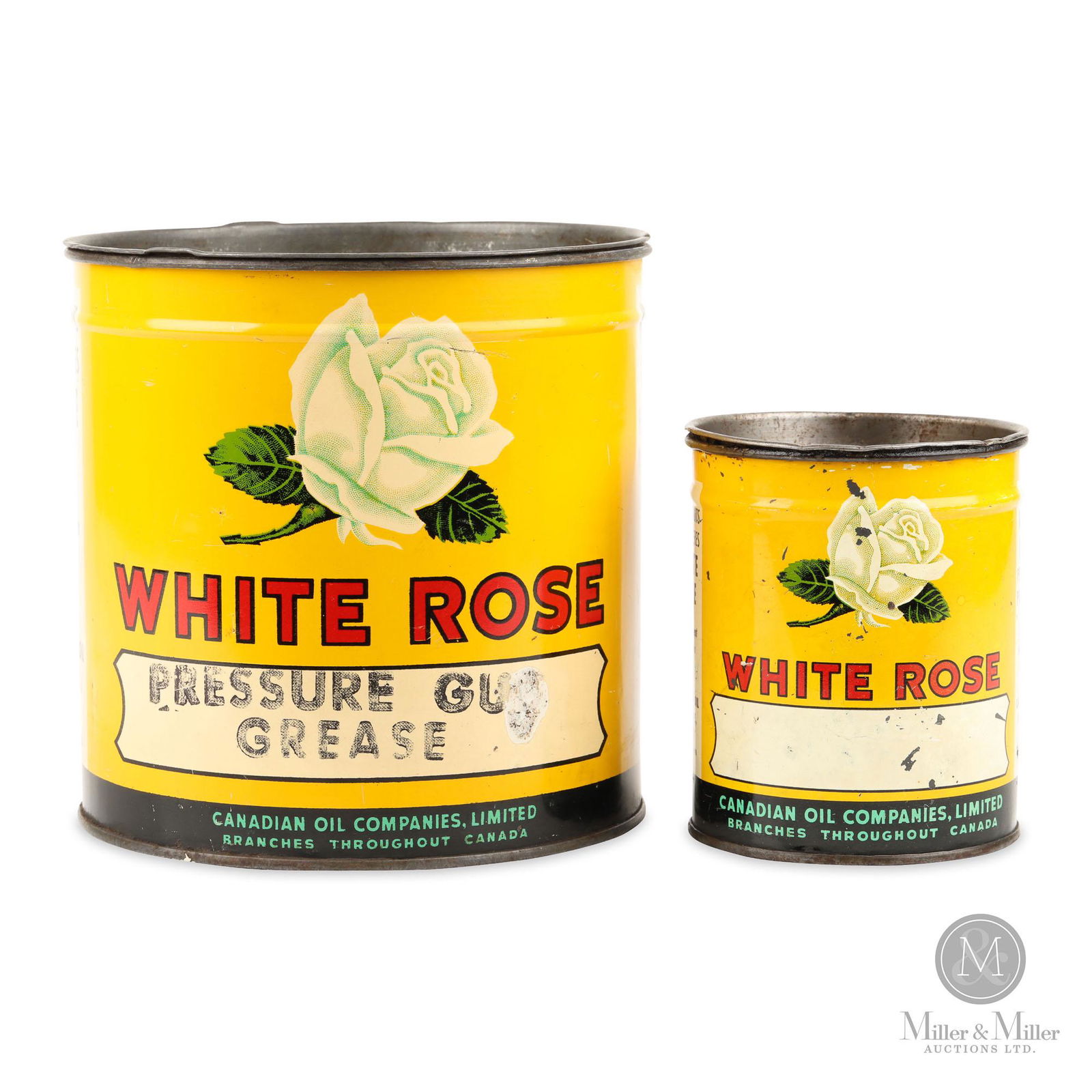White Rose 1 & 5 Lb Grease Tins