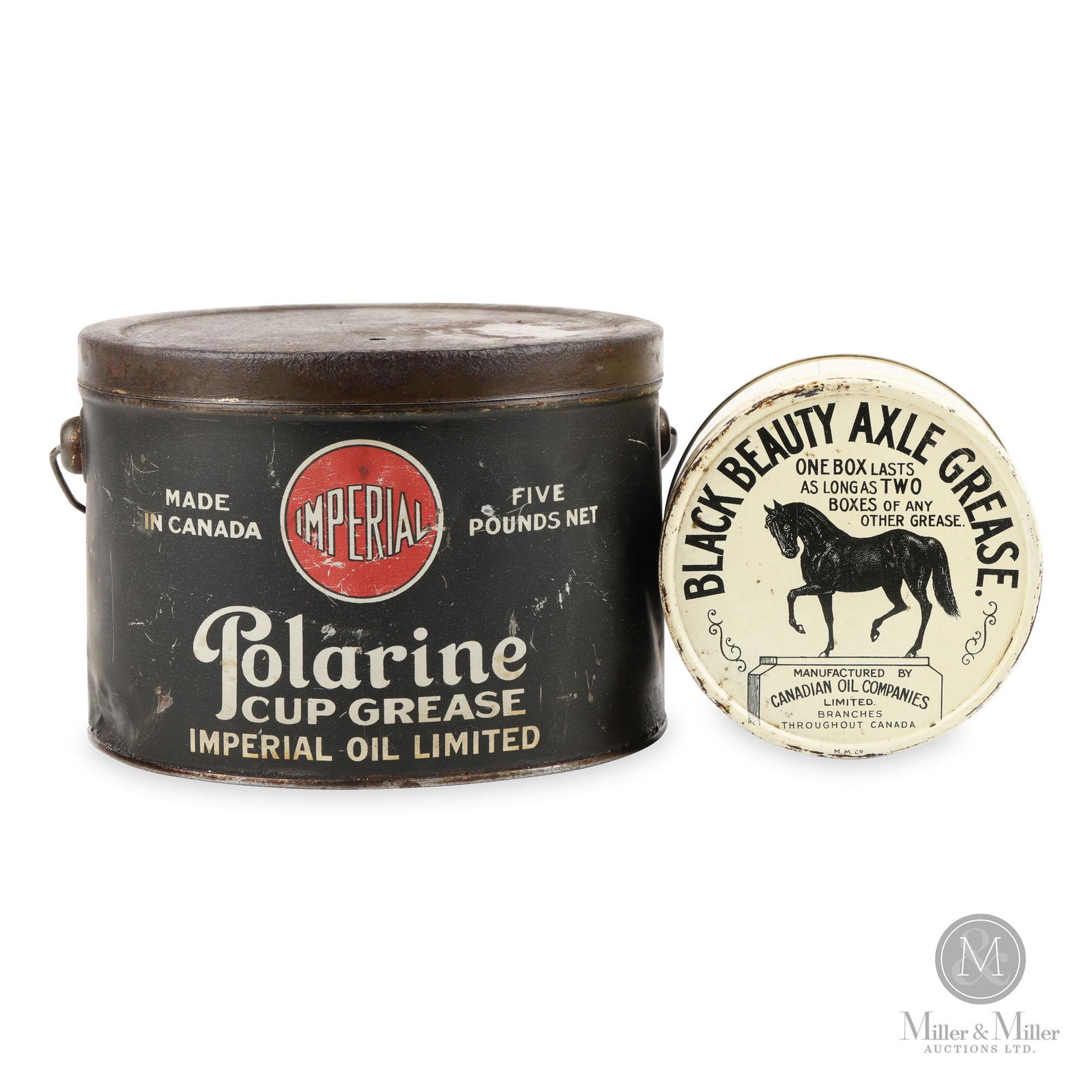 Black Beauty and Polarine 1 lb Axle and 5lb Cup Grease Tins (1 of 8)