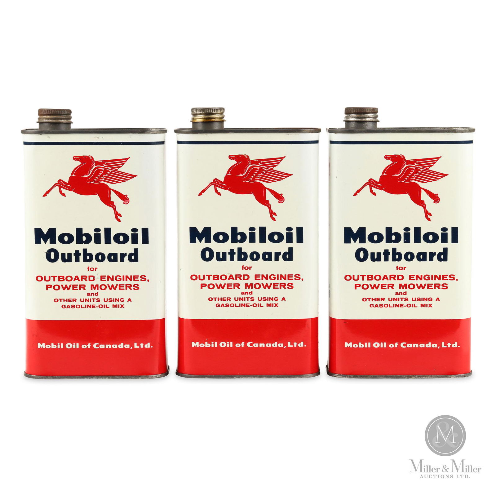 Mobiloil Outboard Motor Oil Quart Tins (1 of 6)