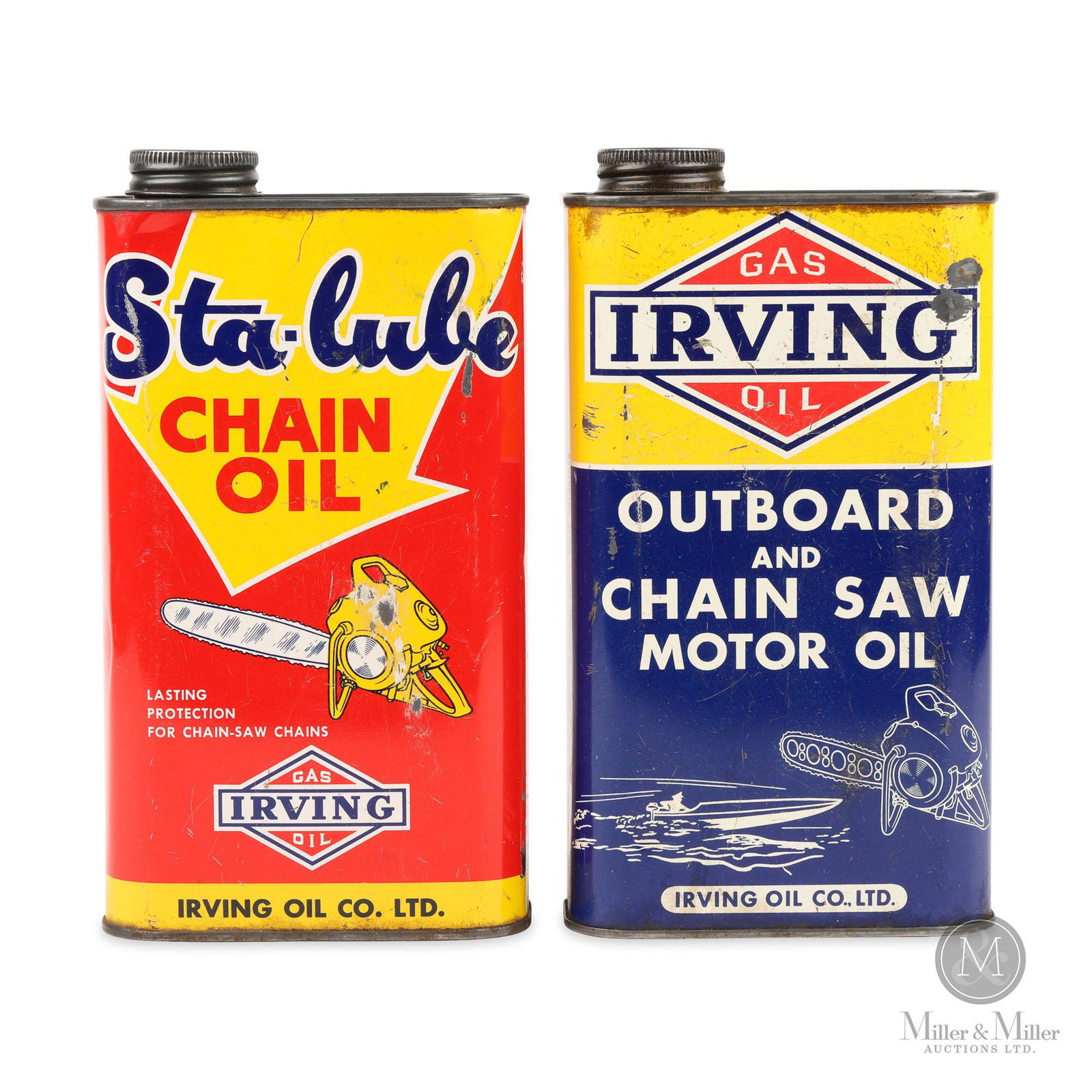 Irving Outboard and Chainsaw Oil Quart Tins (1 of 6)