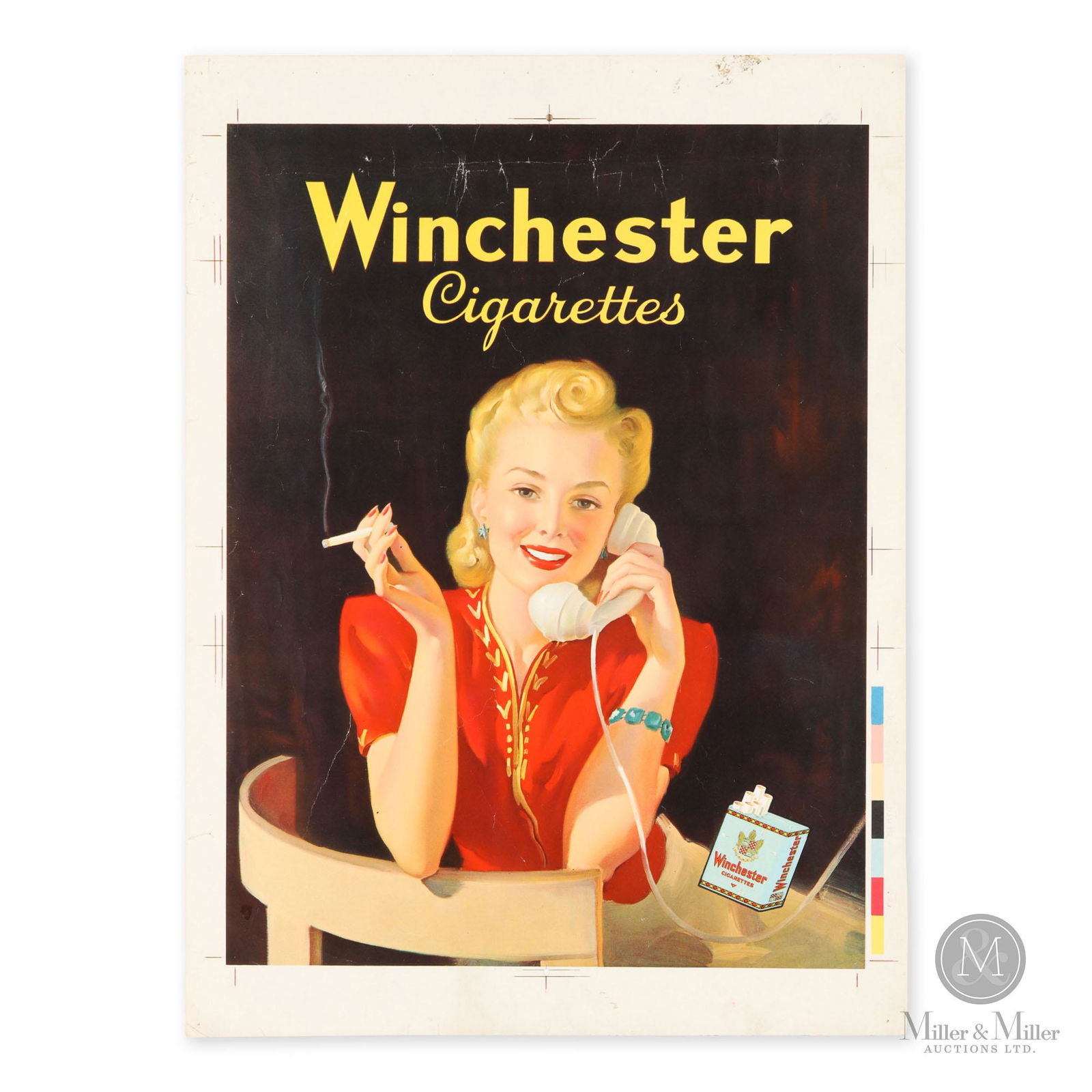 Winchester Cigarettes Printer's Proof Lithograph (1 of 4)