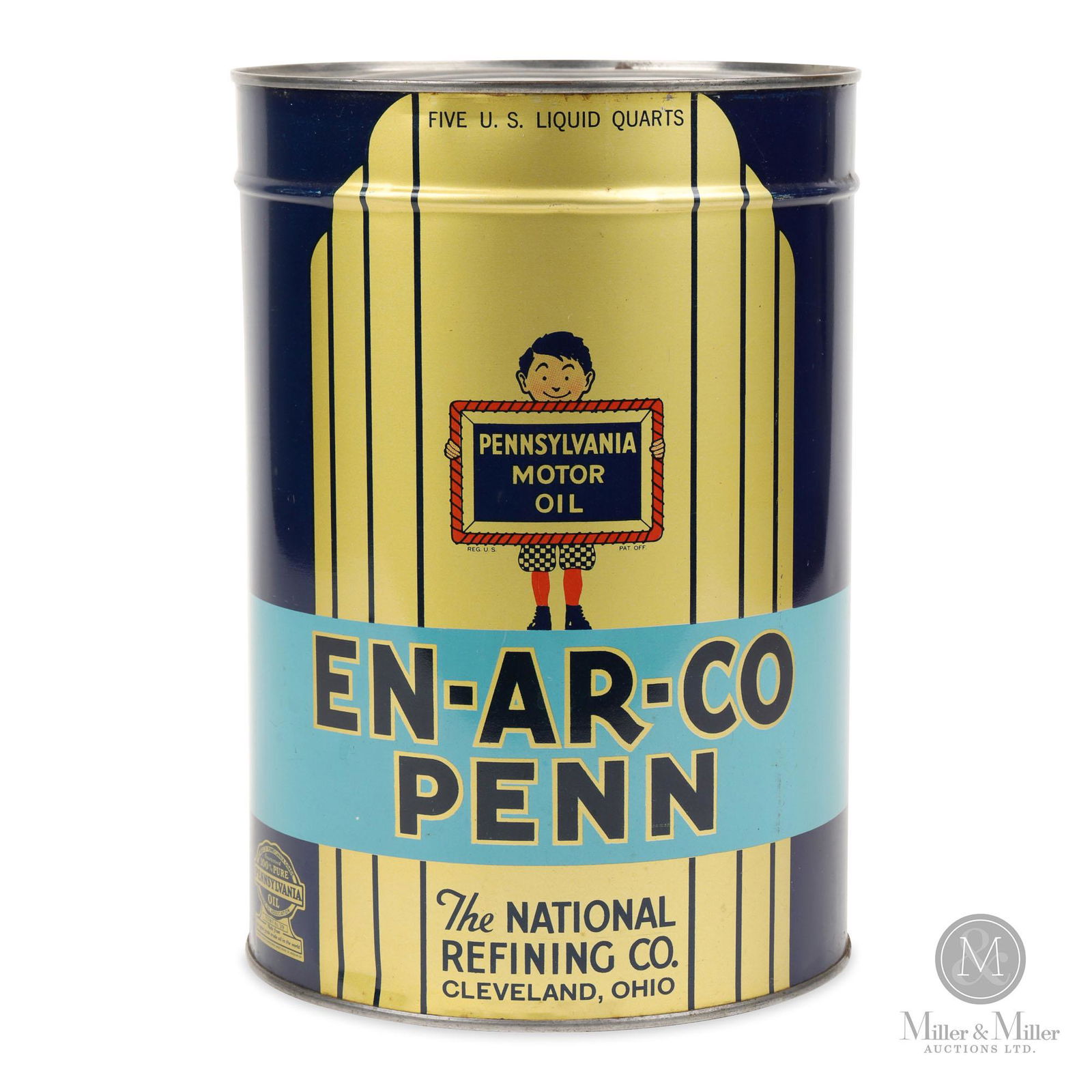 Enarco-Penn Motor Oil 5 U.S Quart Tin (1 of 6)