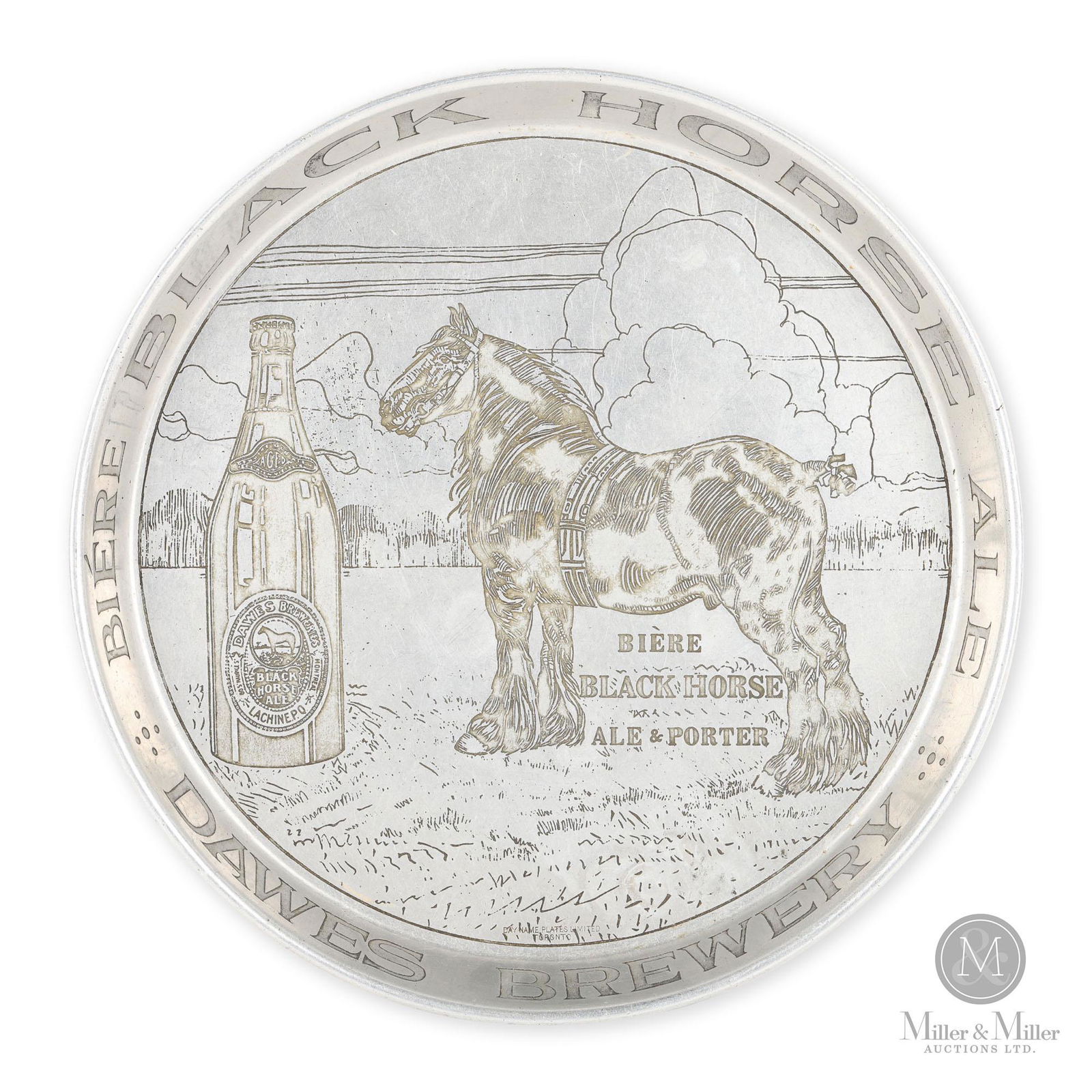 Dawes Black Horse Stamped Aluminum Beer Tray (1 of 11)