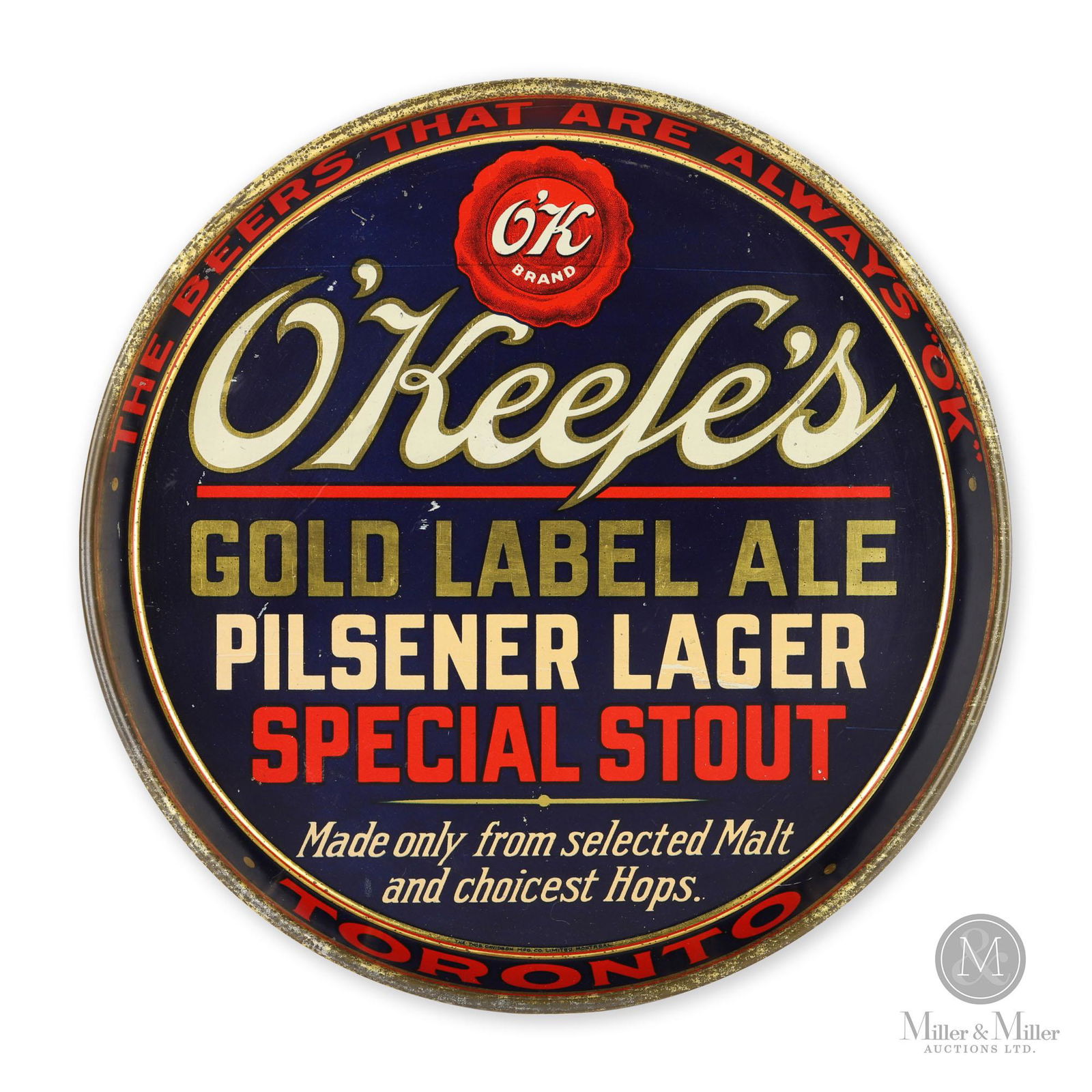 Okeefe's Brewery Beer Tray
