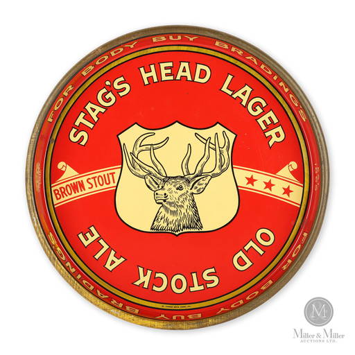 Brading's Brewery Stag's Head Beer Tray Oct 29, 2022 Miller