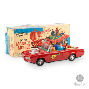 ASC Aoshin ca. 1972 Tin Lithographed Battery Operated Batmobile for Sale -   - Antique Toys for Sale