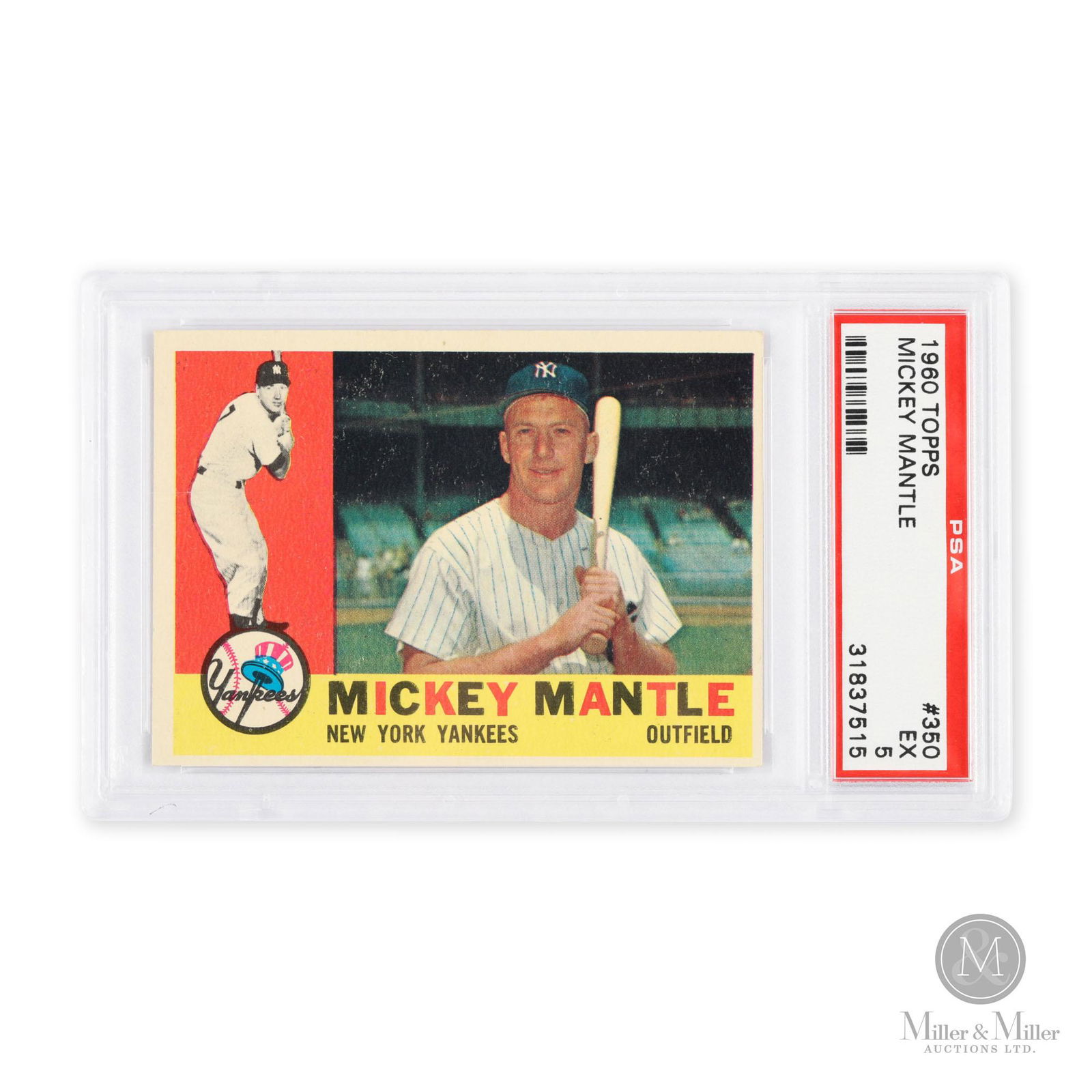1960 Topps #350 Mickey Mantle Baseball Card (1 of 3)