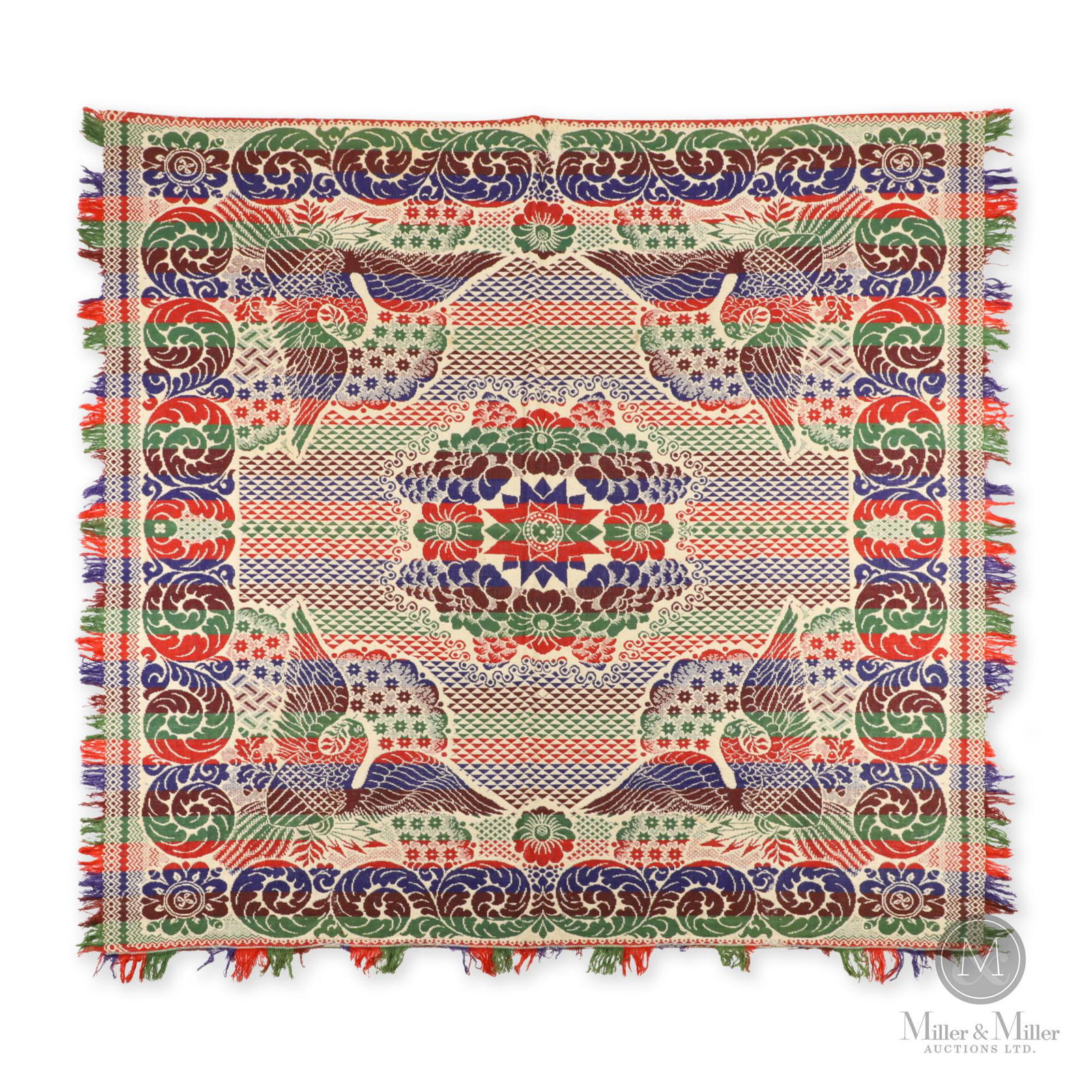 American Centennial Eagle and Star Jacquard Coverlet (1 of 7)