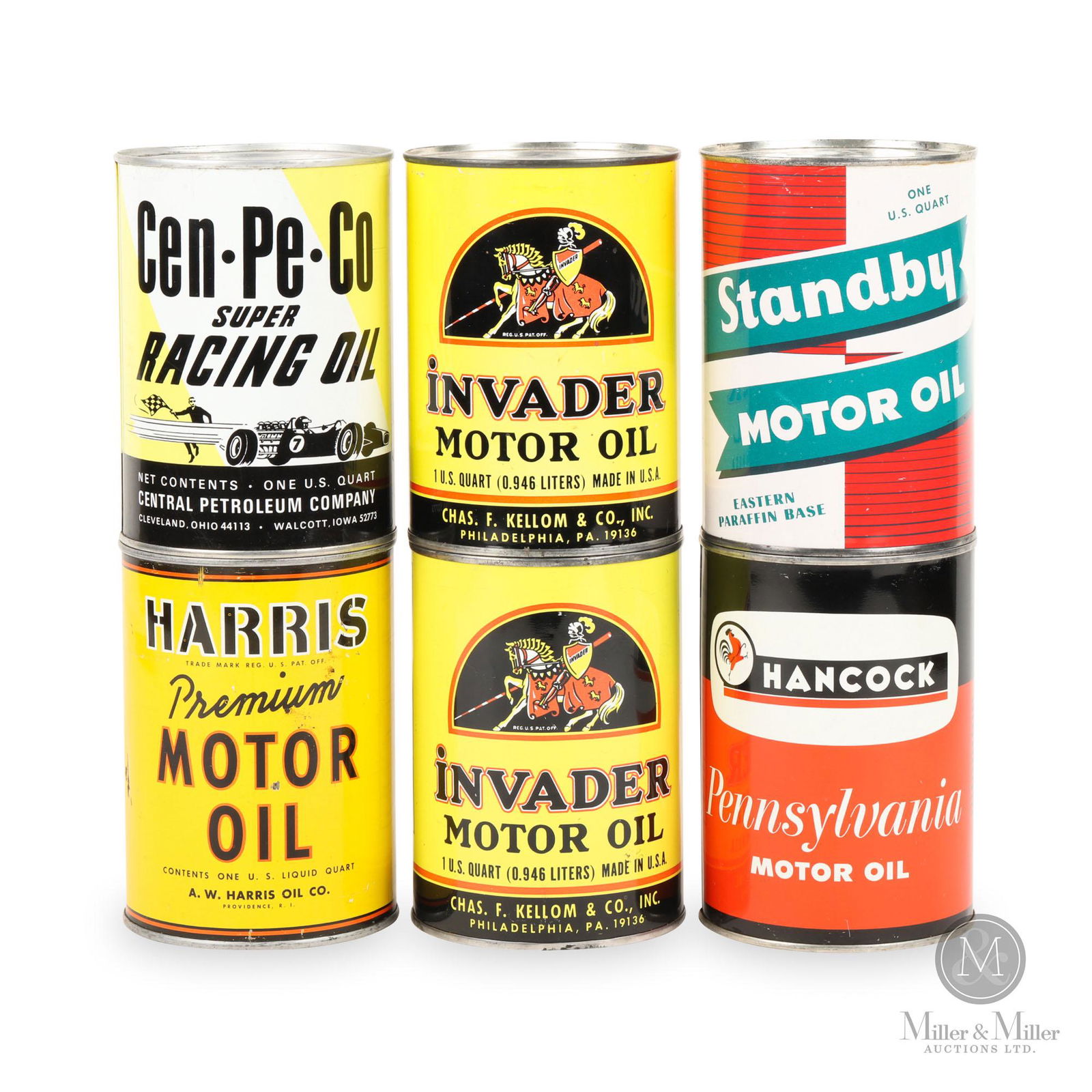 Assorted American Motor Oil U.S. Quart Tins (1 of 6)