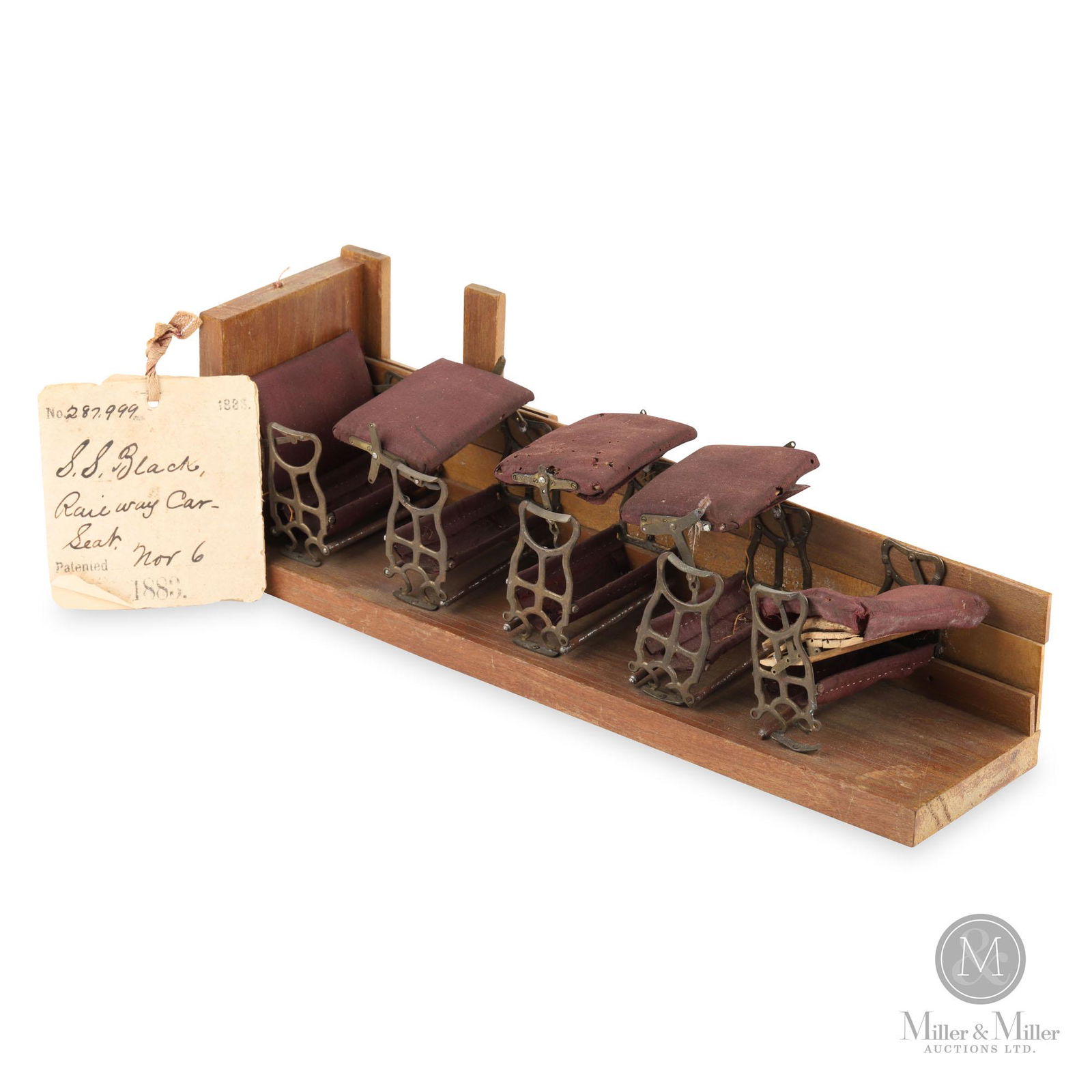 S. S. Black's Railway Car Seat Patent Model (1 of 6)