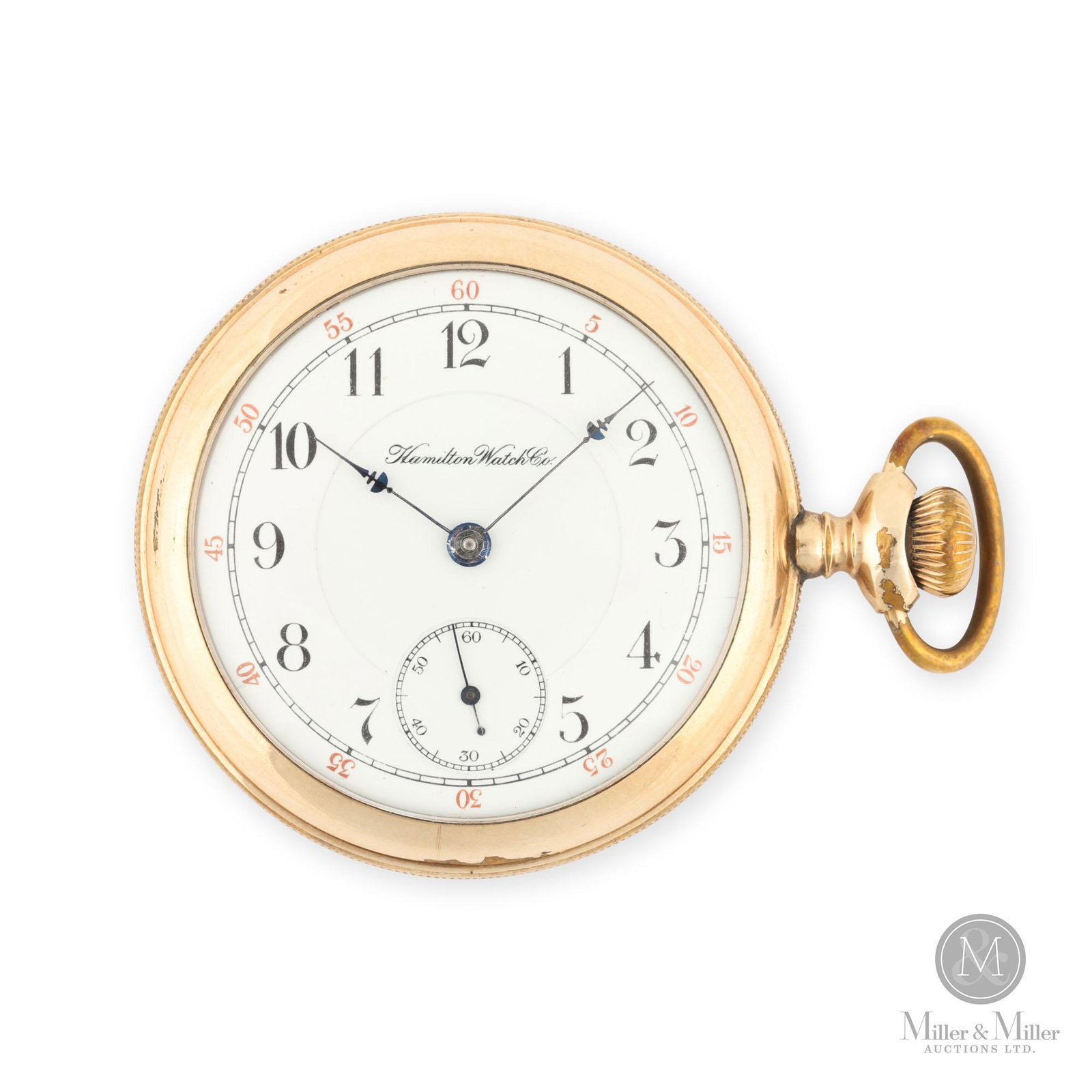 Hamilton, 18S 17J Grade 935 Pocket Watch: American. 1897 Gold filled. This watch was running at the time of cataloguing, but its service history is unknown. From the Marty Osler Collection. 18 size.