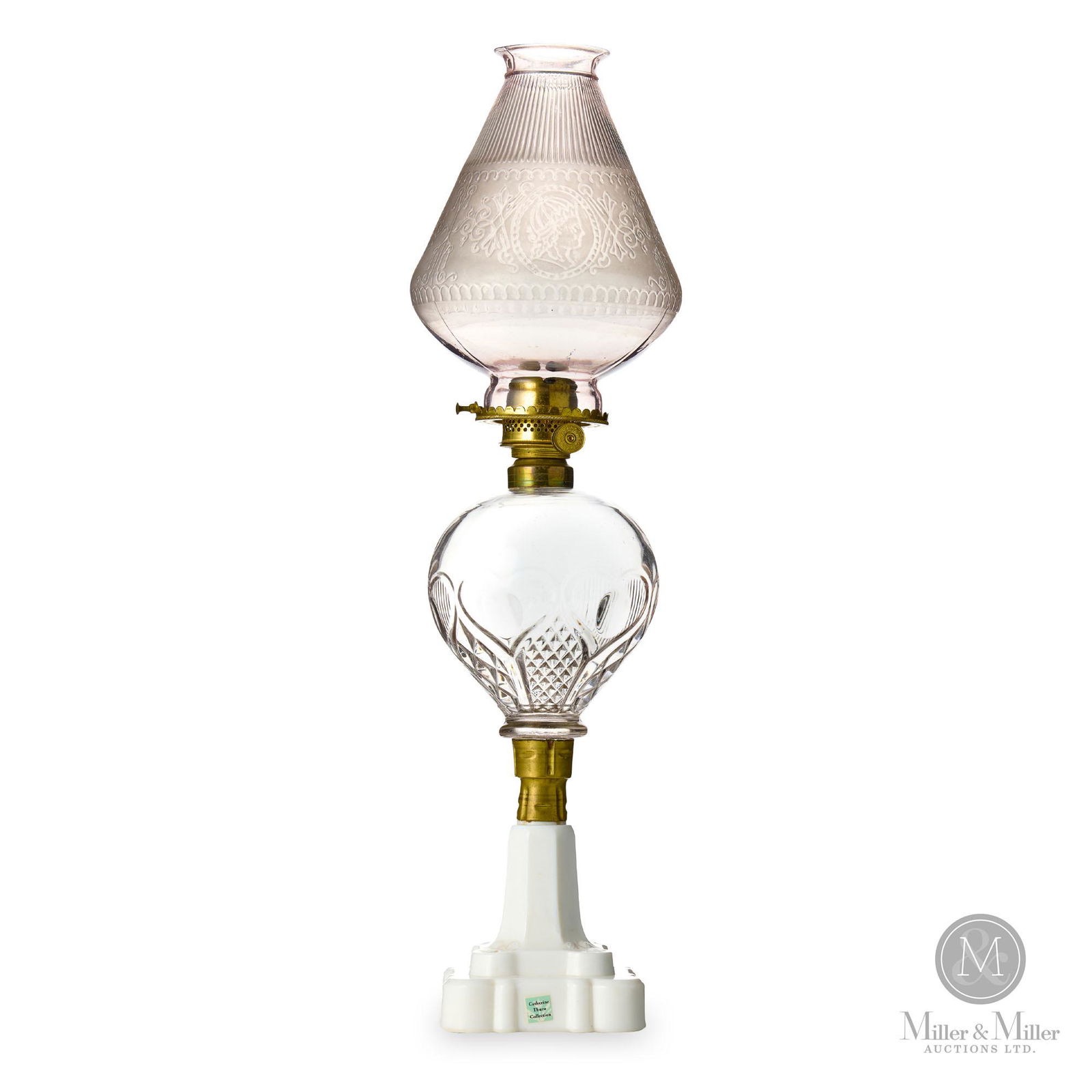 “Hearts Under Glass" Kerosene Stand Lamp (1 of 11)