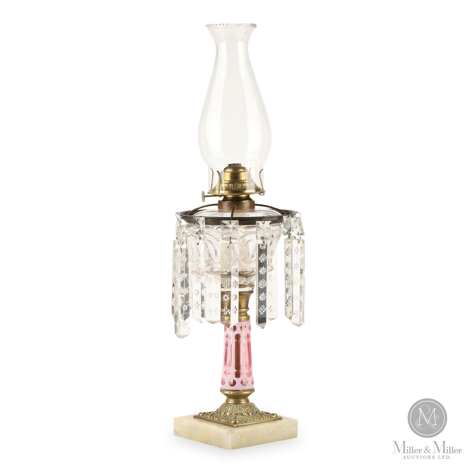Cut Overlay Kerosene Stand Lamp (1 of 9)
