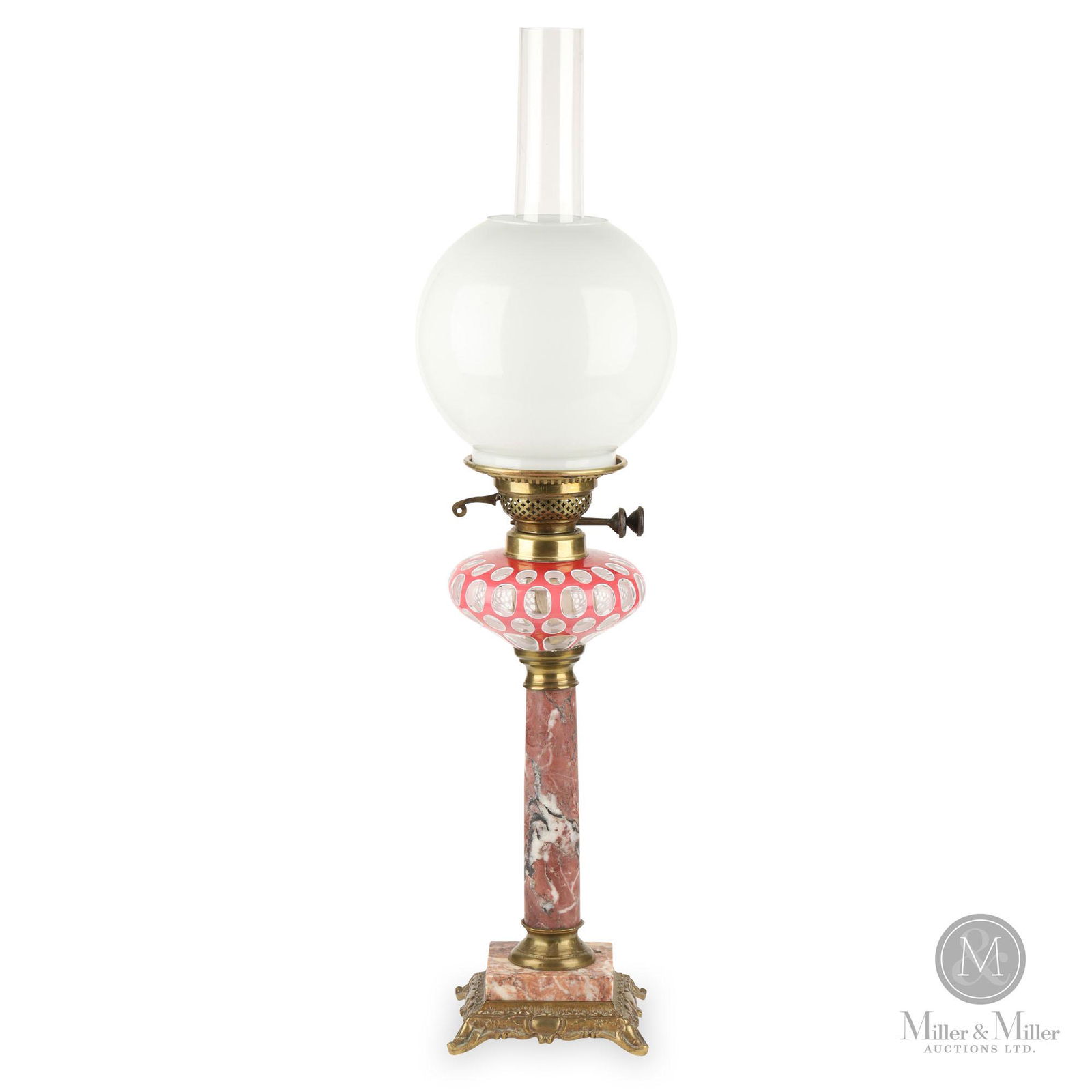 European Cut Double Overlay Kerosene Lamp (1 of 10)