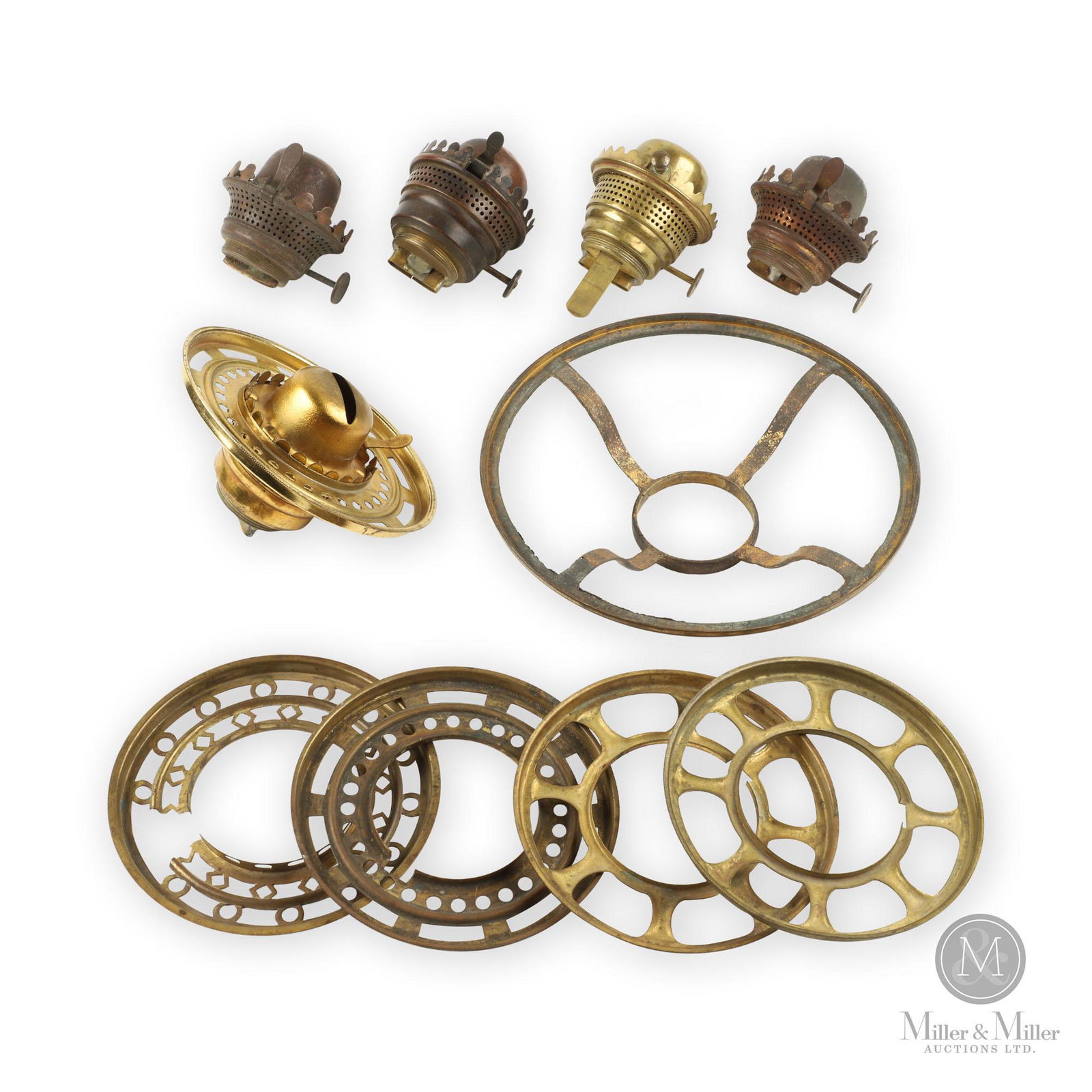 Assorted Oil Lamp Lip Burners & Shade Rings (1 of 6)