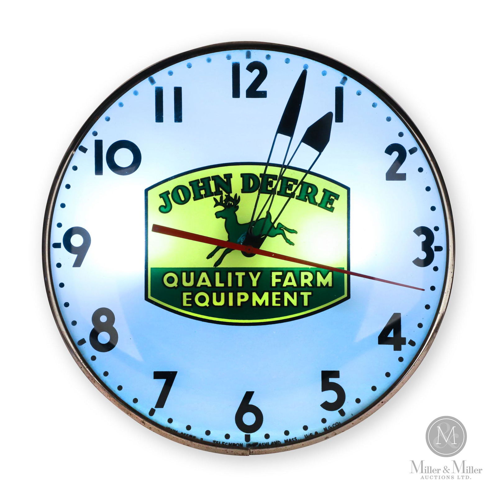 John Deere Farm Equipment Lighted Clock