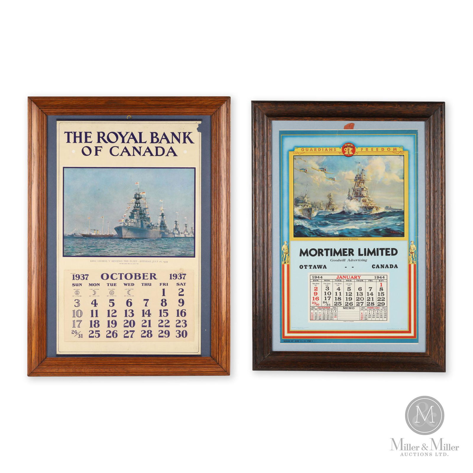 WWII-Era Naval-Themed Advertising Calendars (1 of 13)