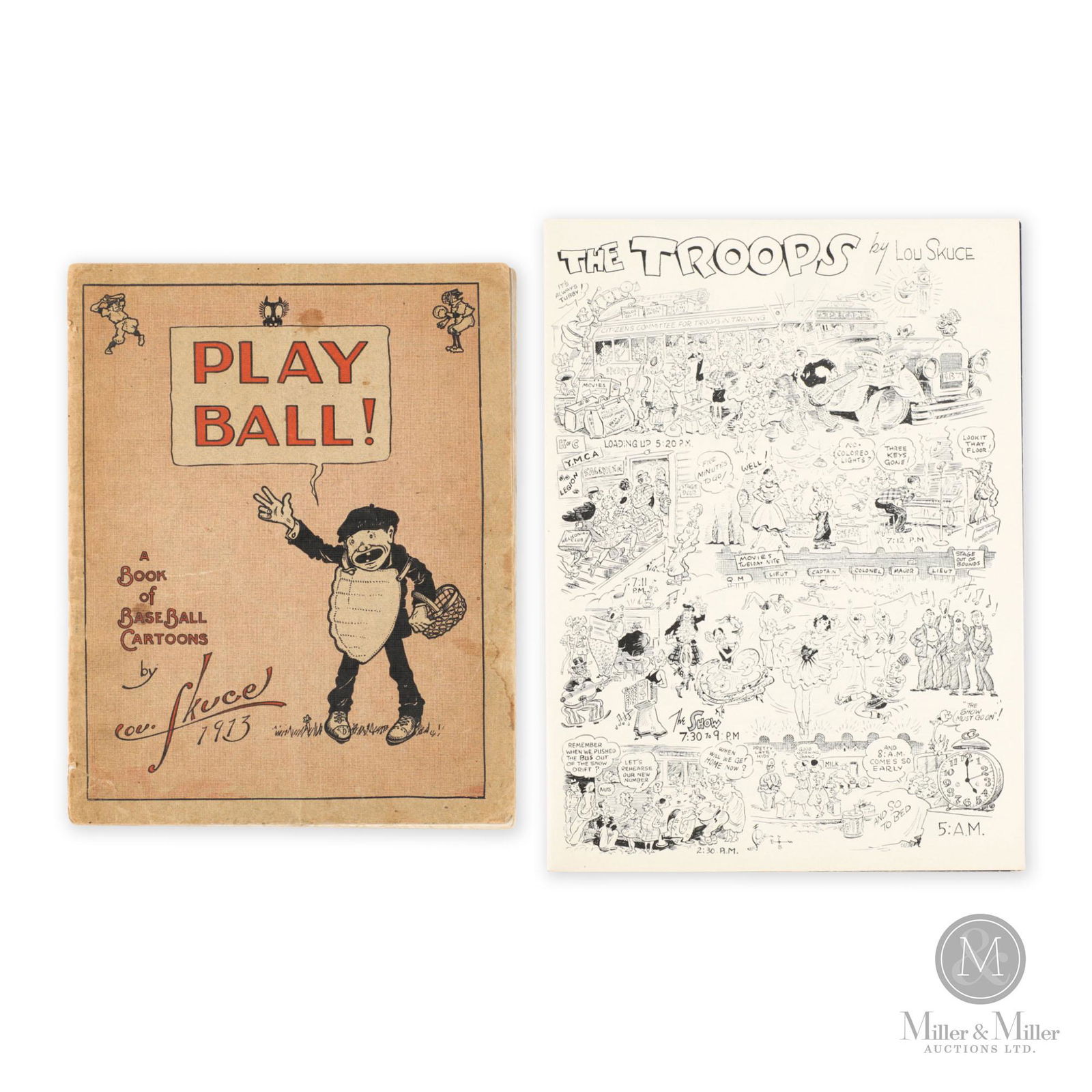 Lou Skuce WWI-Era "Play Ball" and "The Troops" Cartoons (1 of 12)