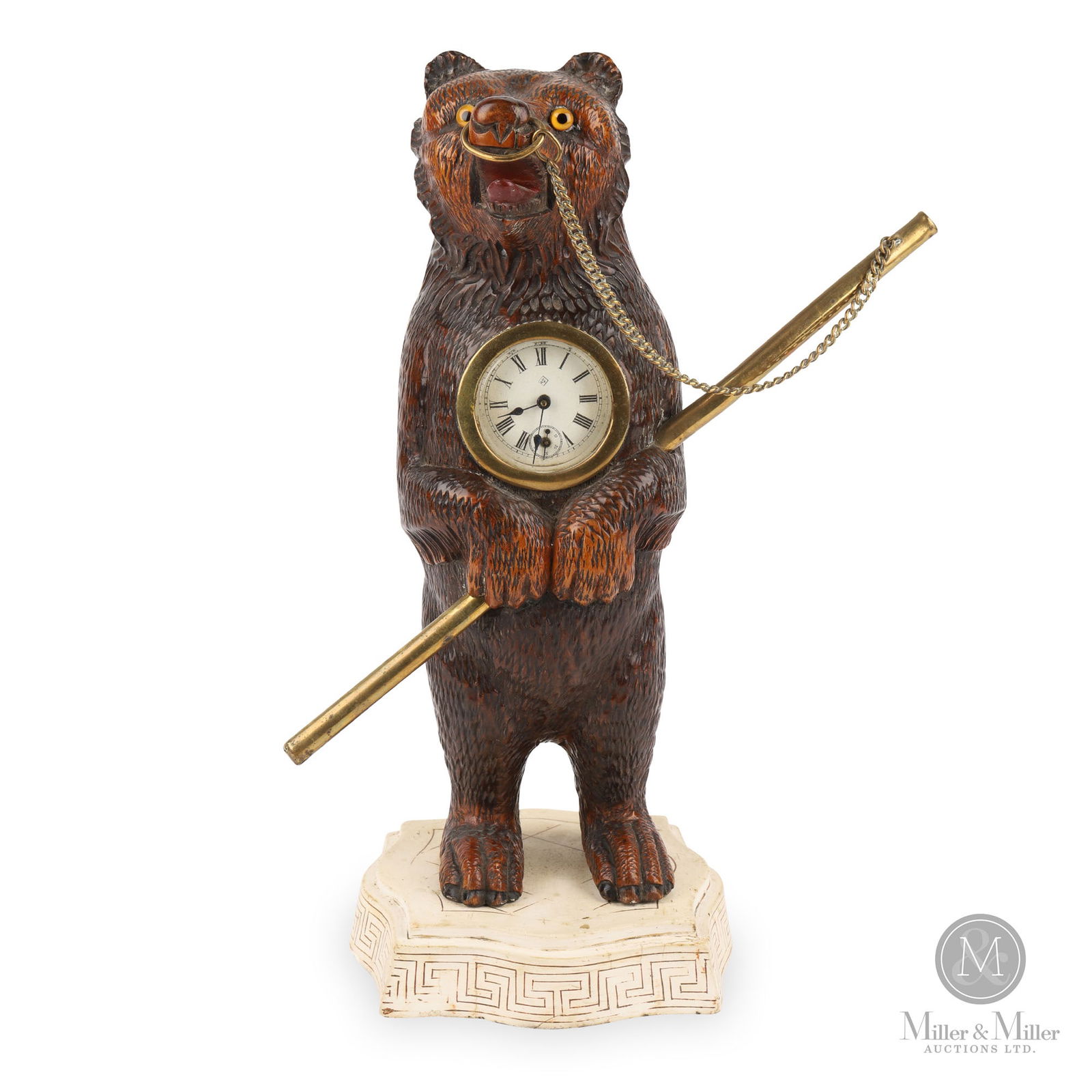 Black Forest Figural Standing Bear Clock (1 of 8)