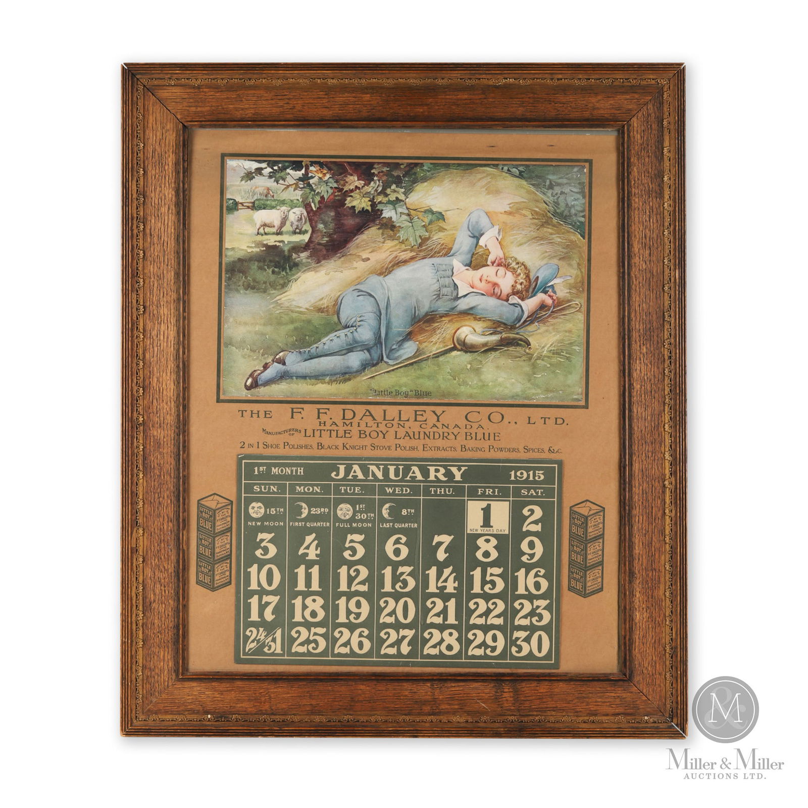 F.F Dalley Co. Little Boy Laundry Blue 1915 Calendar (1 of 5)