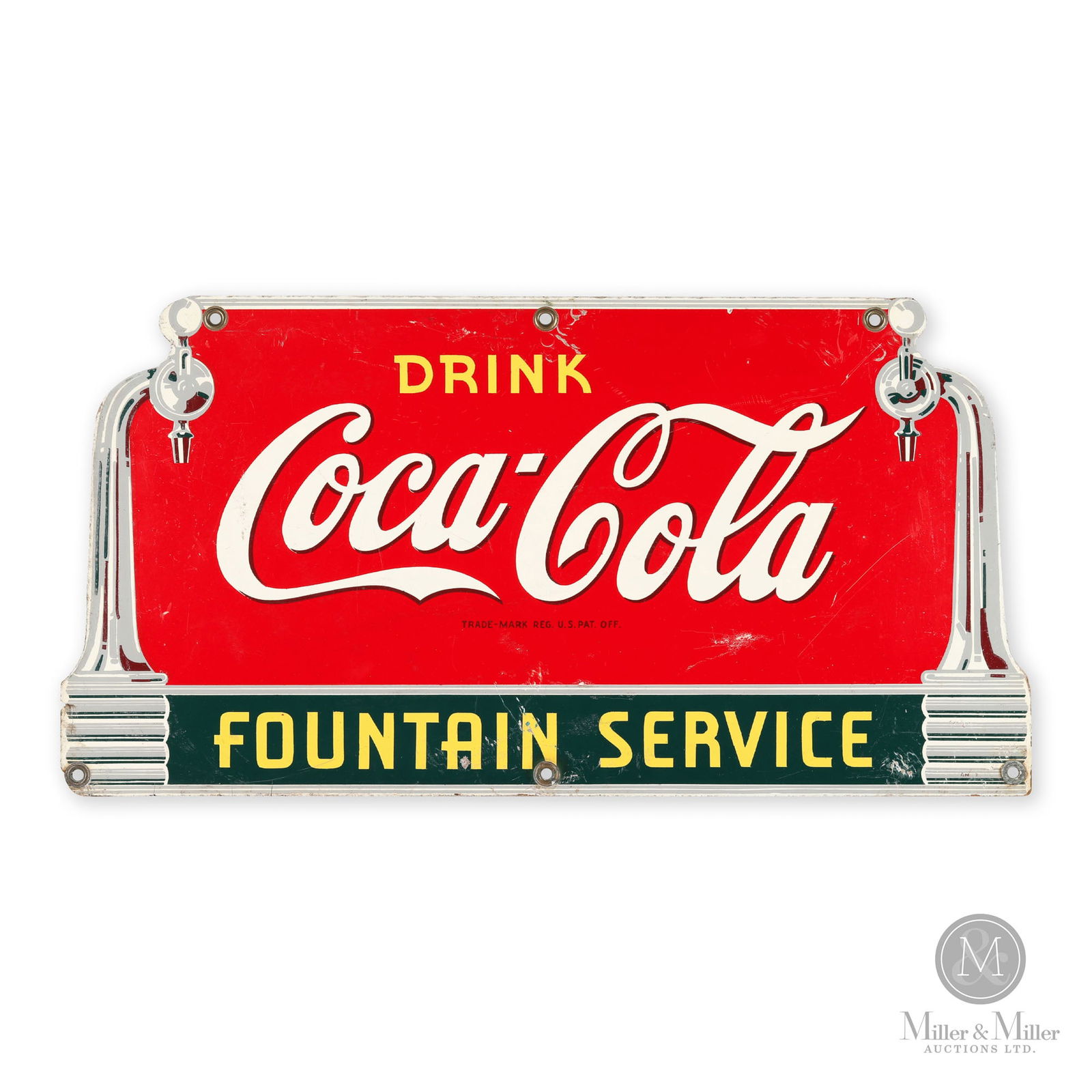 Coca-Cola Fountain Service Masonite Sign (1 of 5)