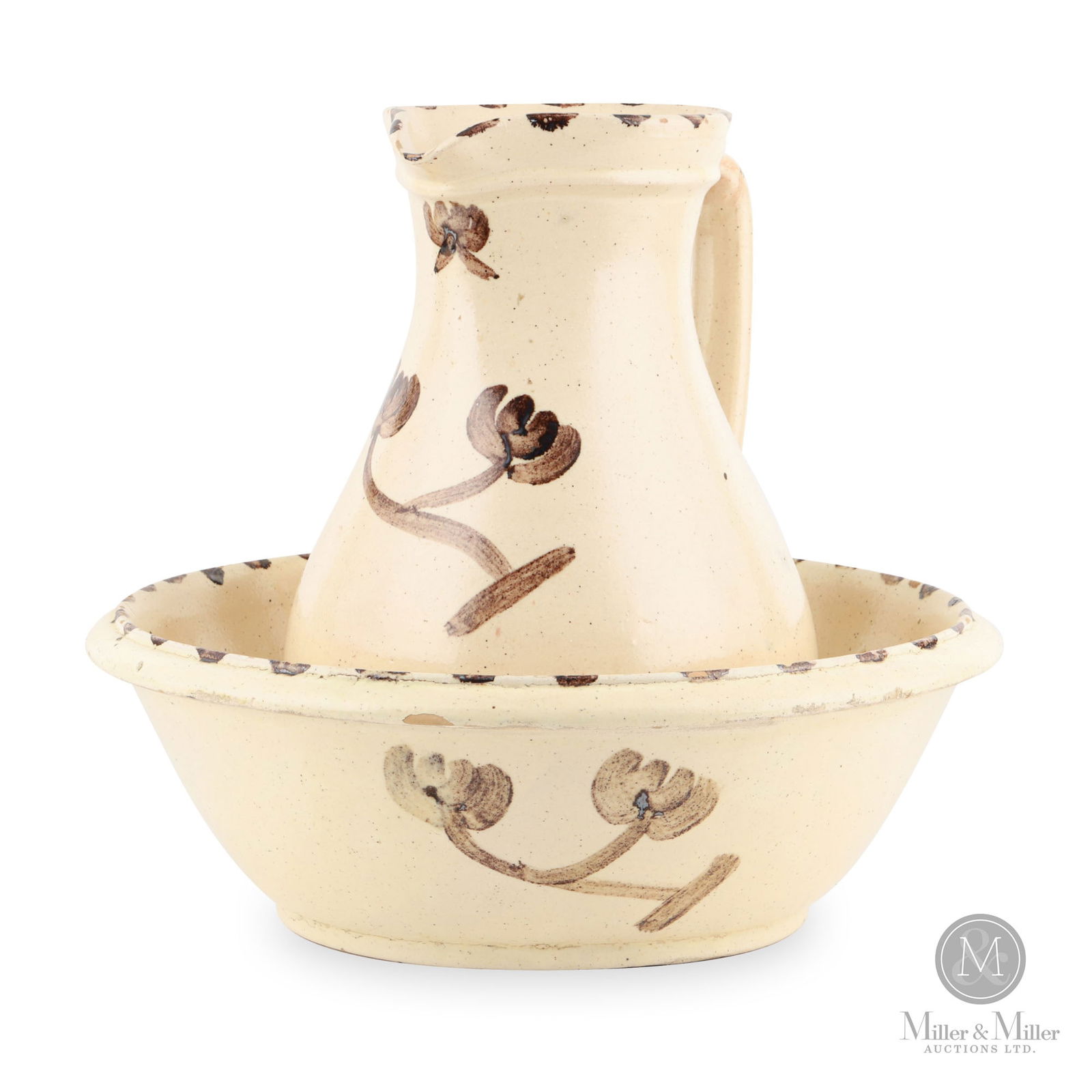 Scarce Earthenware Ewer & Basin (1 of 12)