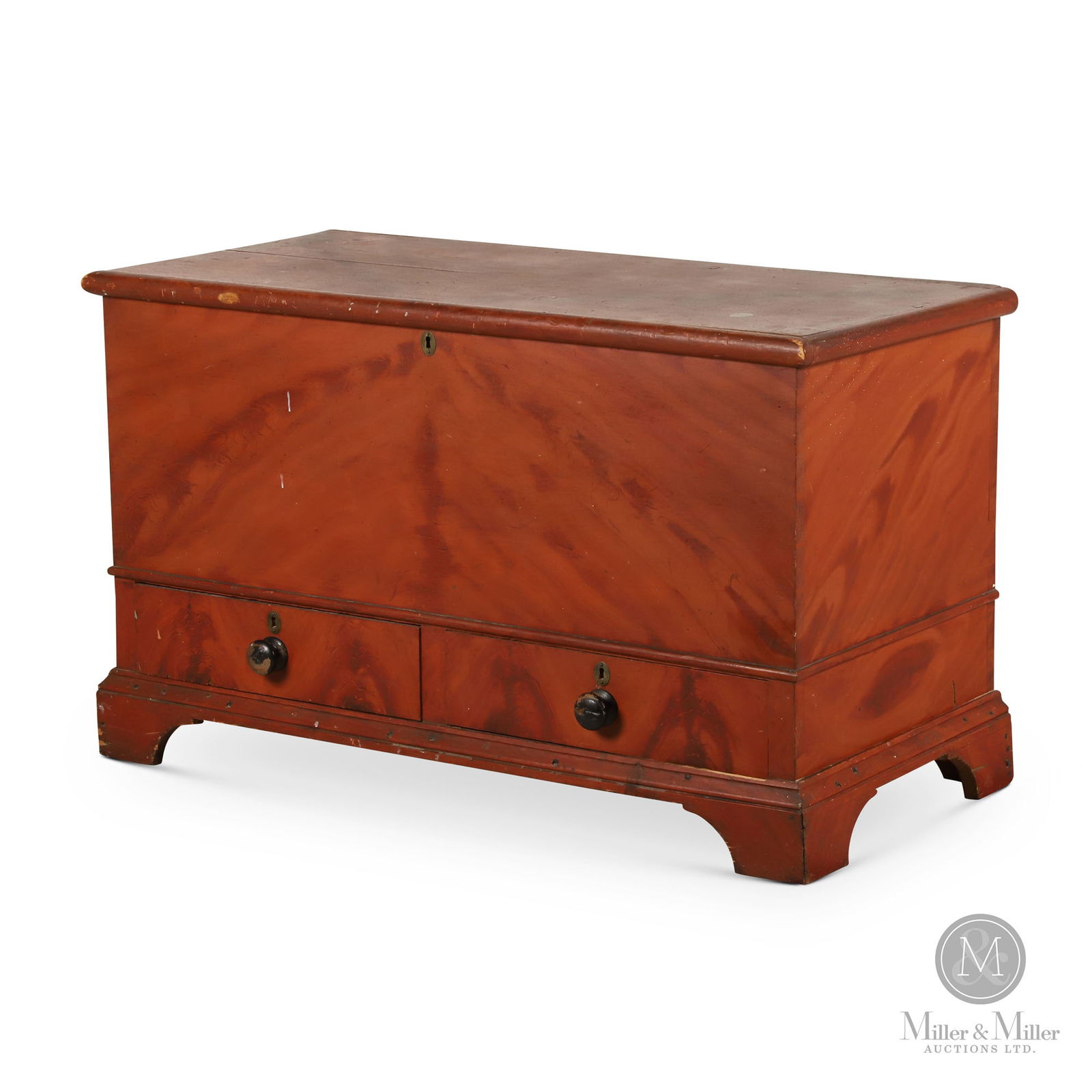 Ontario Bracketed Base 2 Drawer Blanket Box in Early Paint (1 of 10)