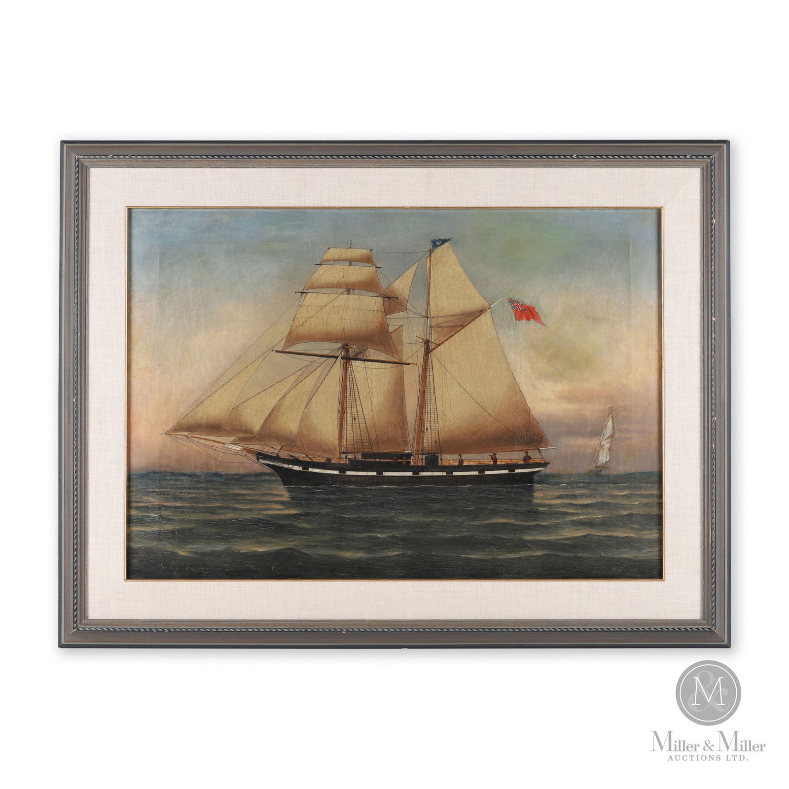 Painting of a Brigantine by Frederick Leo Hunter (1 of 8)