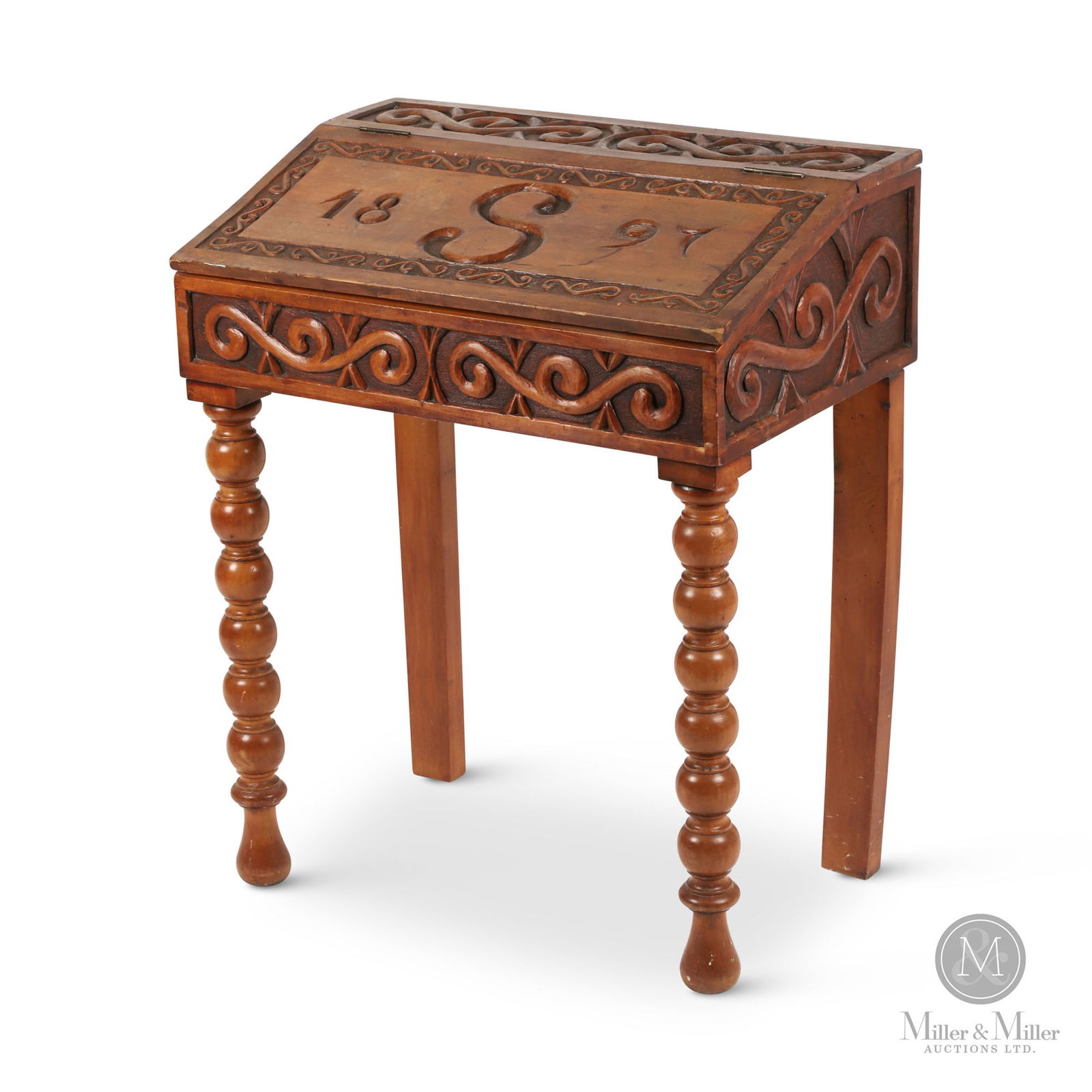 Carved and Decorated Stephen Lacroix Desk (1 of 7)