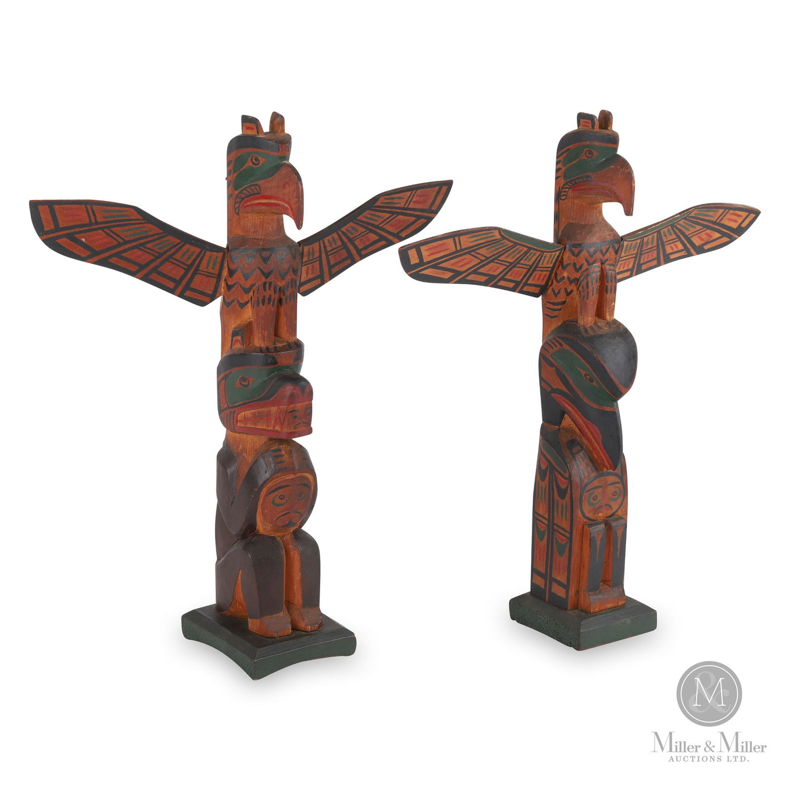 Pair of Totem Pole Carvings by Arthur Shaughnessy (1 of 7)