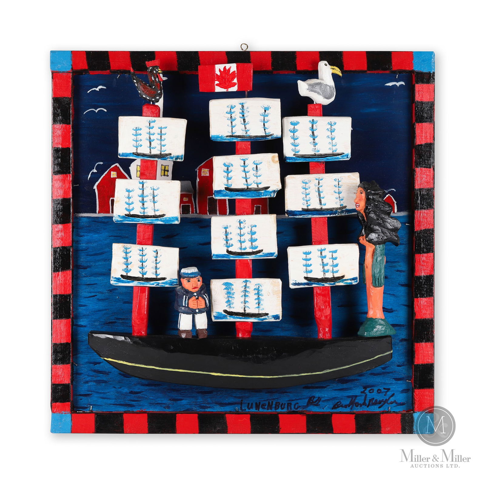 Relief Carved Sailing Ship by Bradford Naugler (1 of 8)