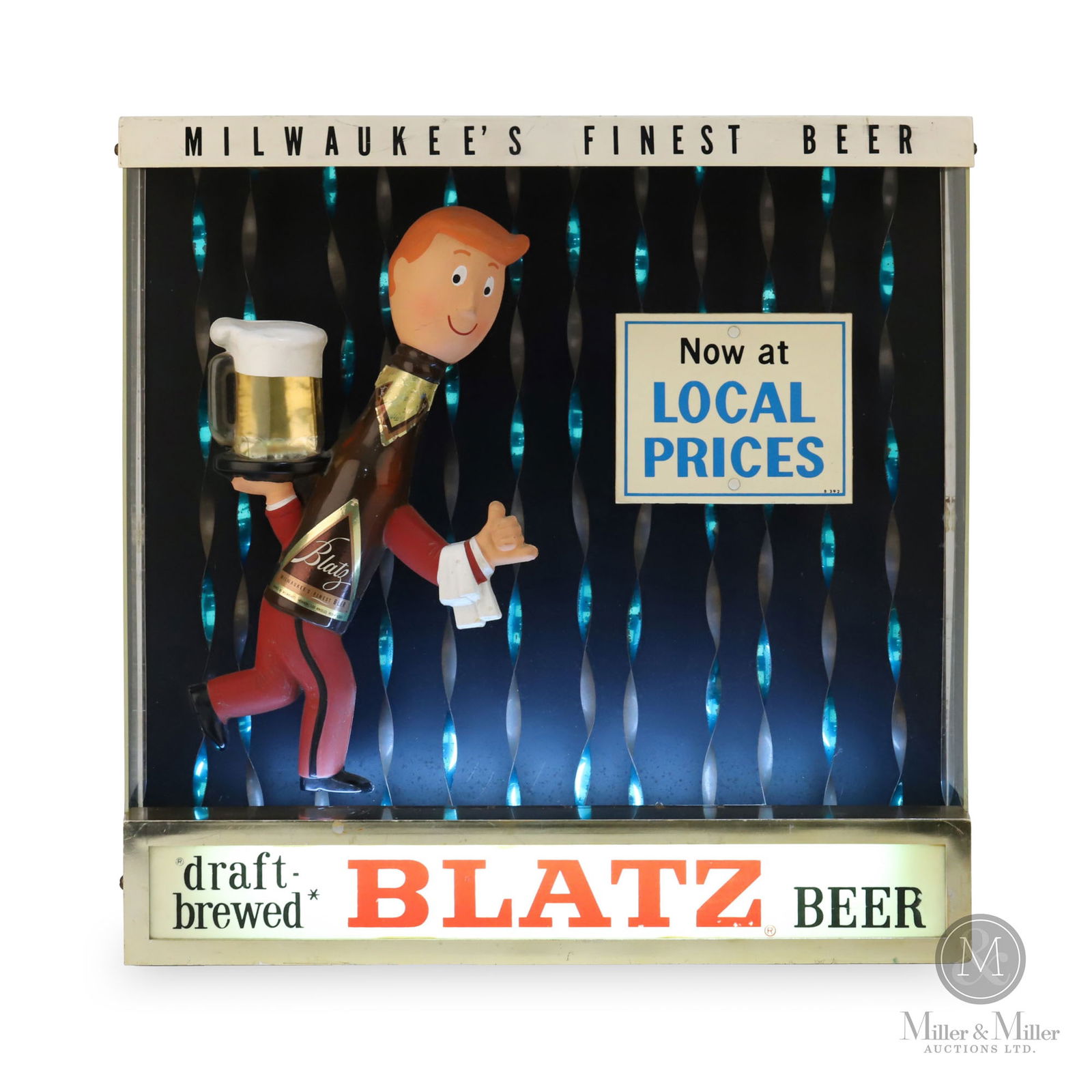 Blatz Beer Animated "Running Waiter" Counter Sign (1 of 9)