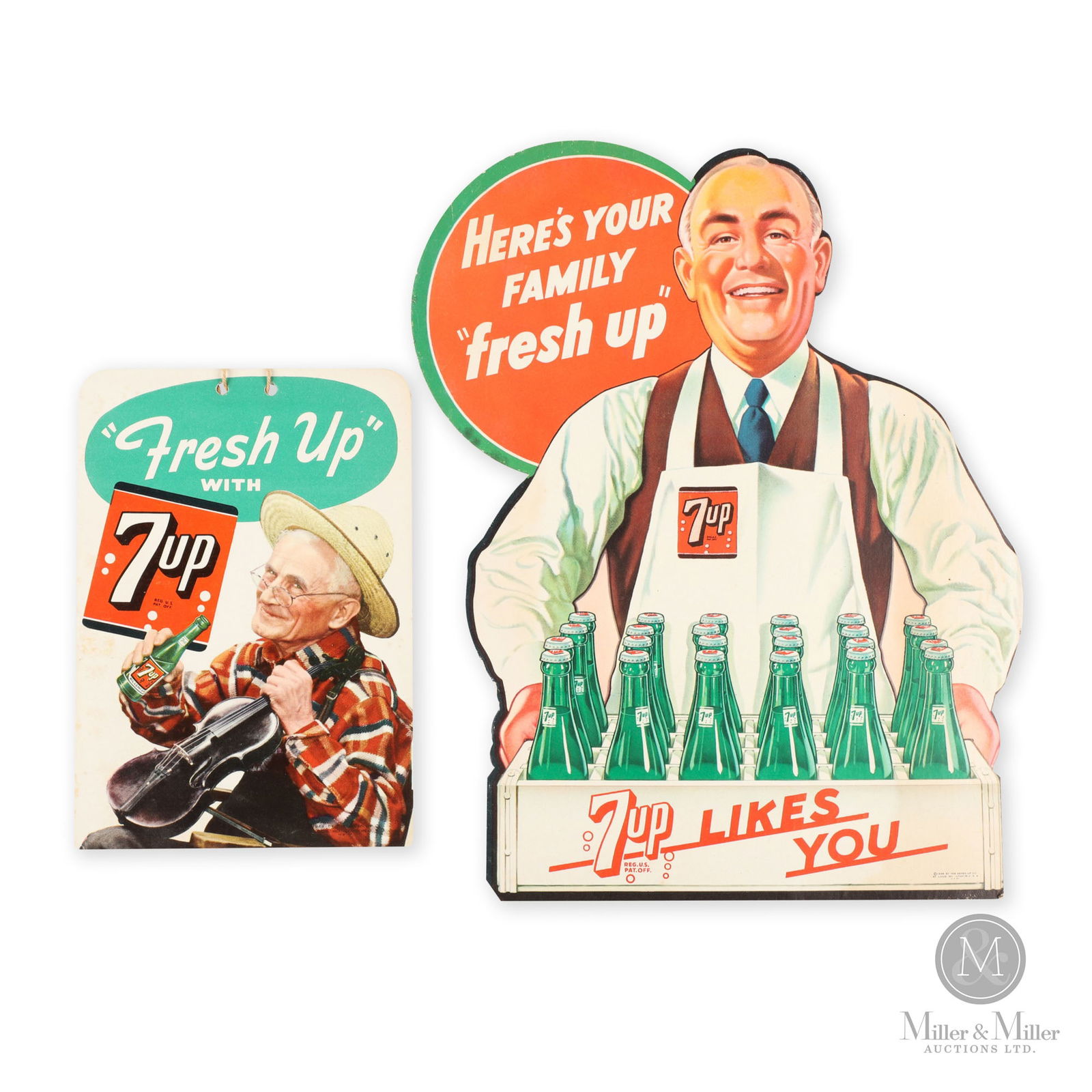 Seven-Up Die-cut Fan Pull & Easel Sign (1 of 7)
