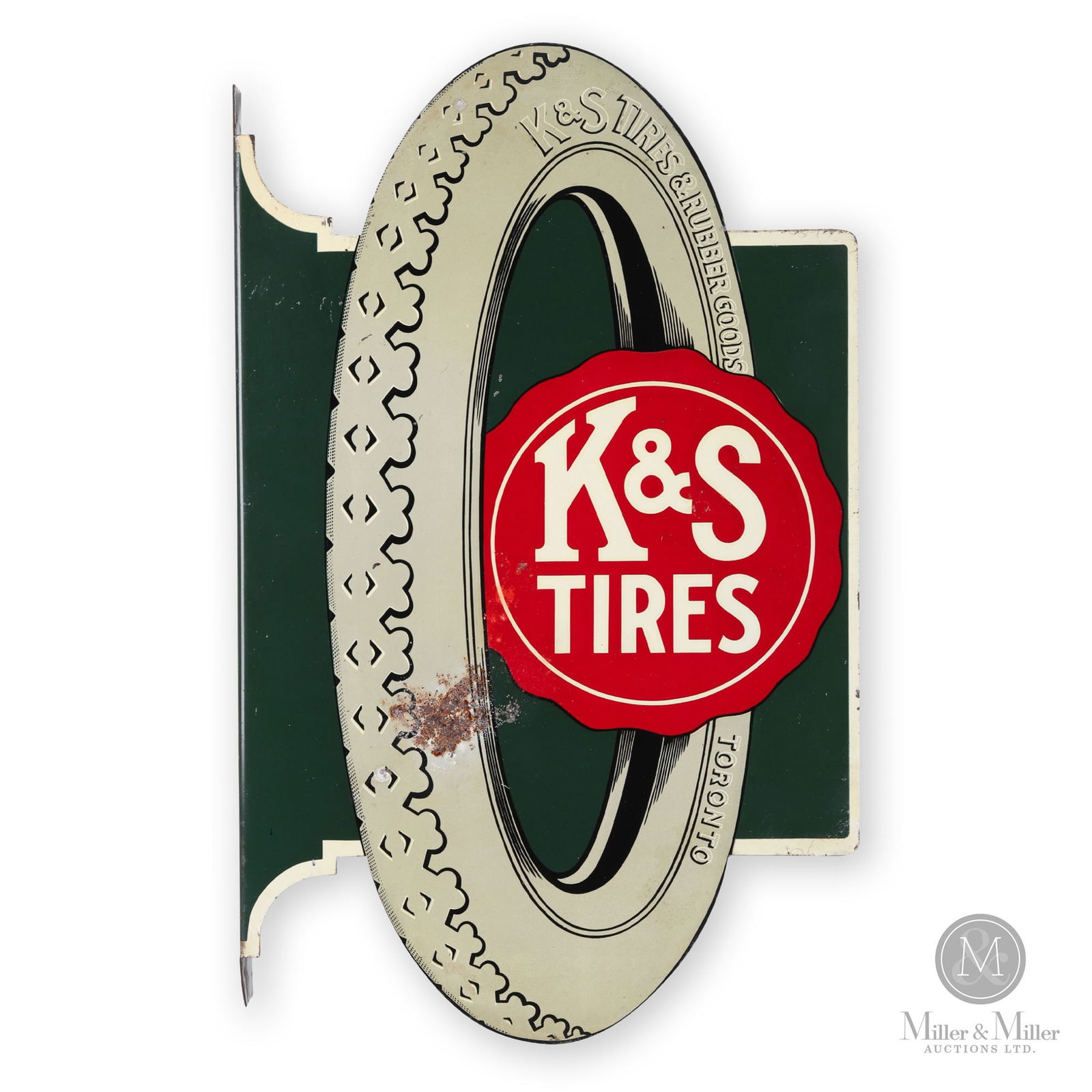 K&s Tires Toronto Diecut Flange Sign Auction