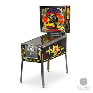 Williams Black Knight Pinball Machine: Body - Williams Chicago, Illinois 60618, Head - "Black Knight" Williams Electronic Inc. Copyright 1980. 73.5 x 54 x 30.25" The Howie Meyer Legacy Collection.