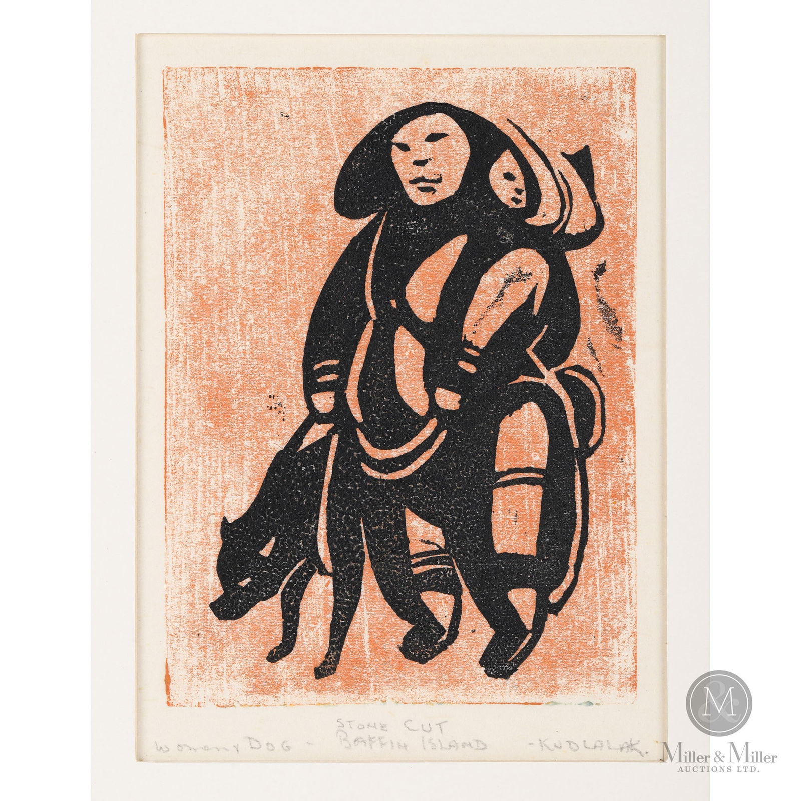 Kudlalak Cape Dorset Stonecut with letter (1 of 5)