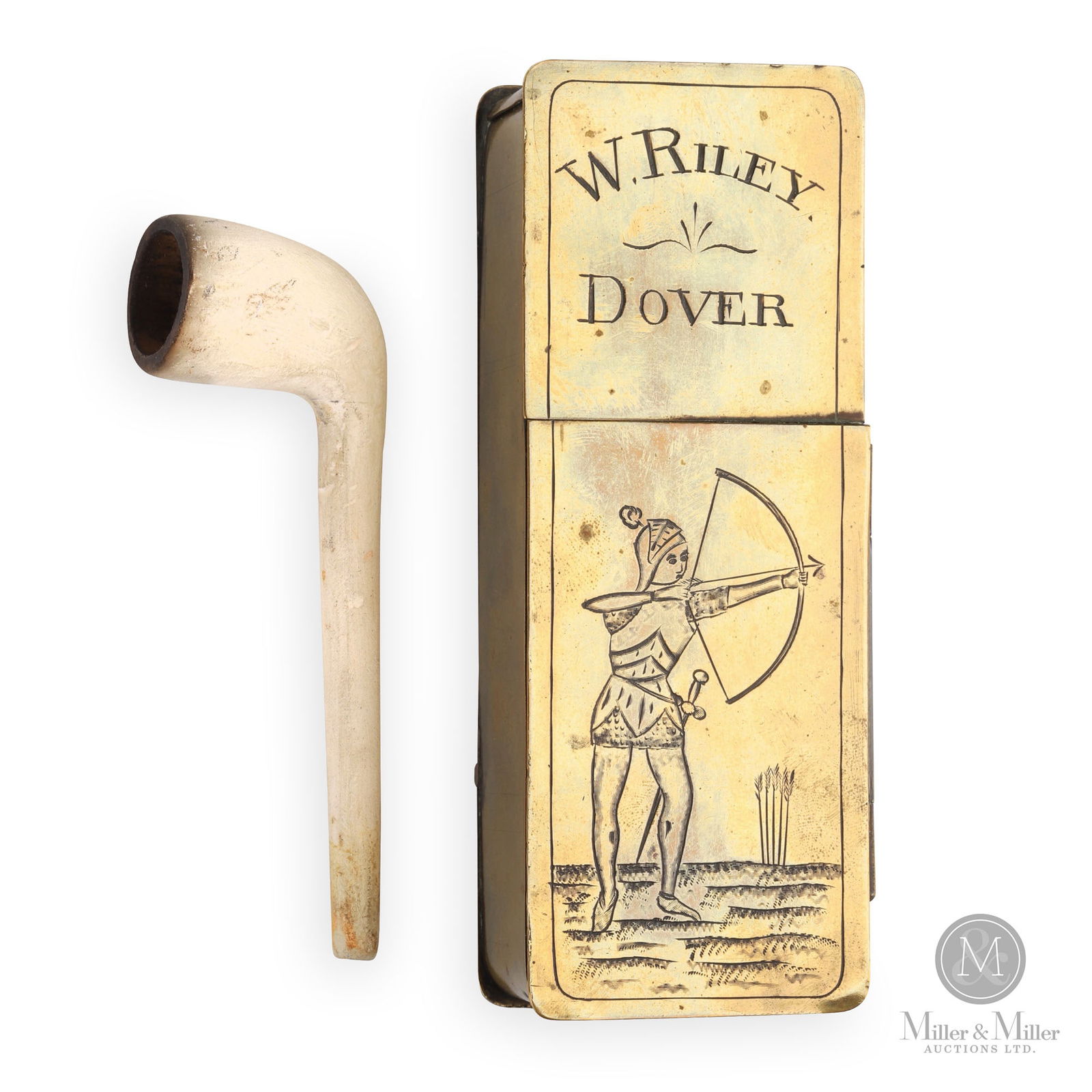 18th century engraved  pipe box (1 of 11)