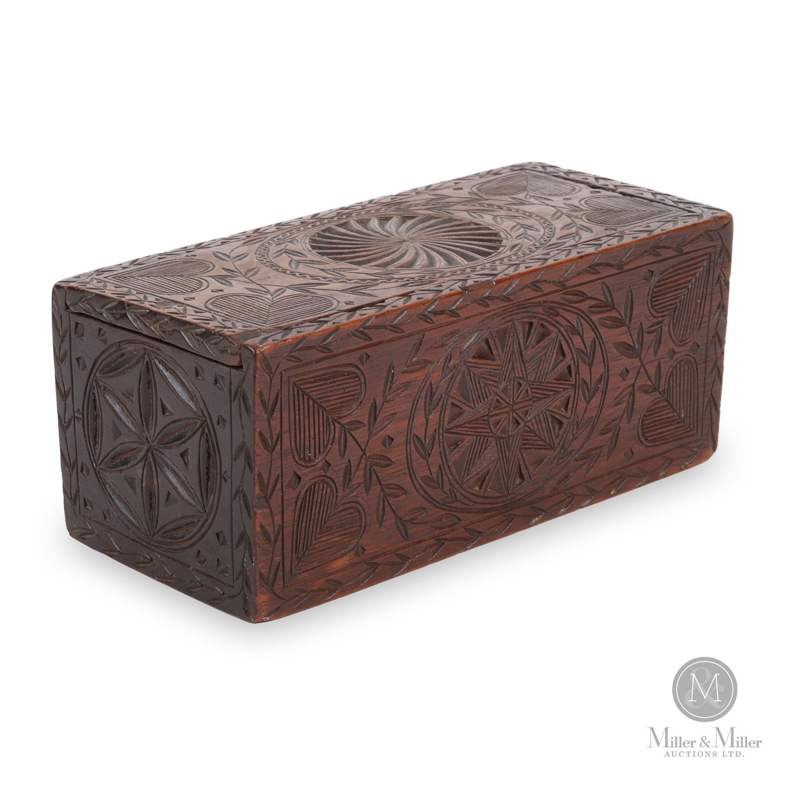 Niagara carved walnut candle box (1 of 7)