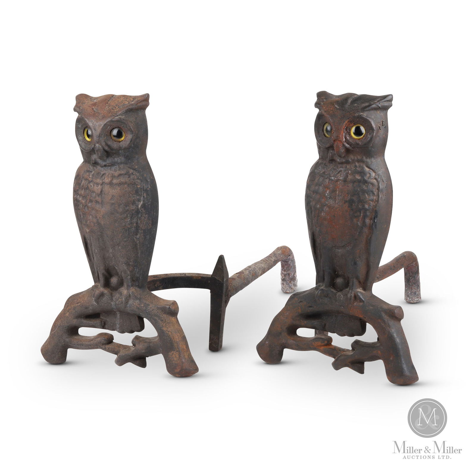 Owl andirons with glass eyes (1 of 5)