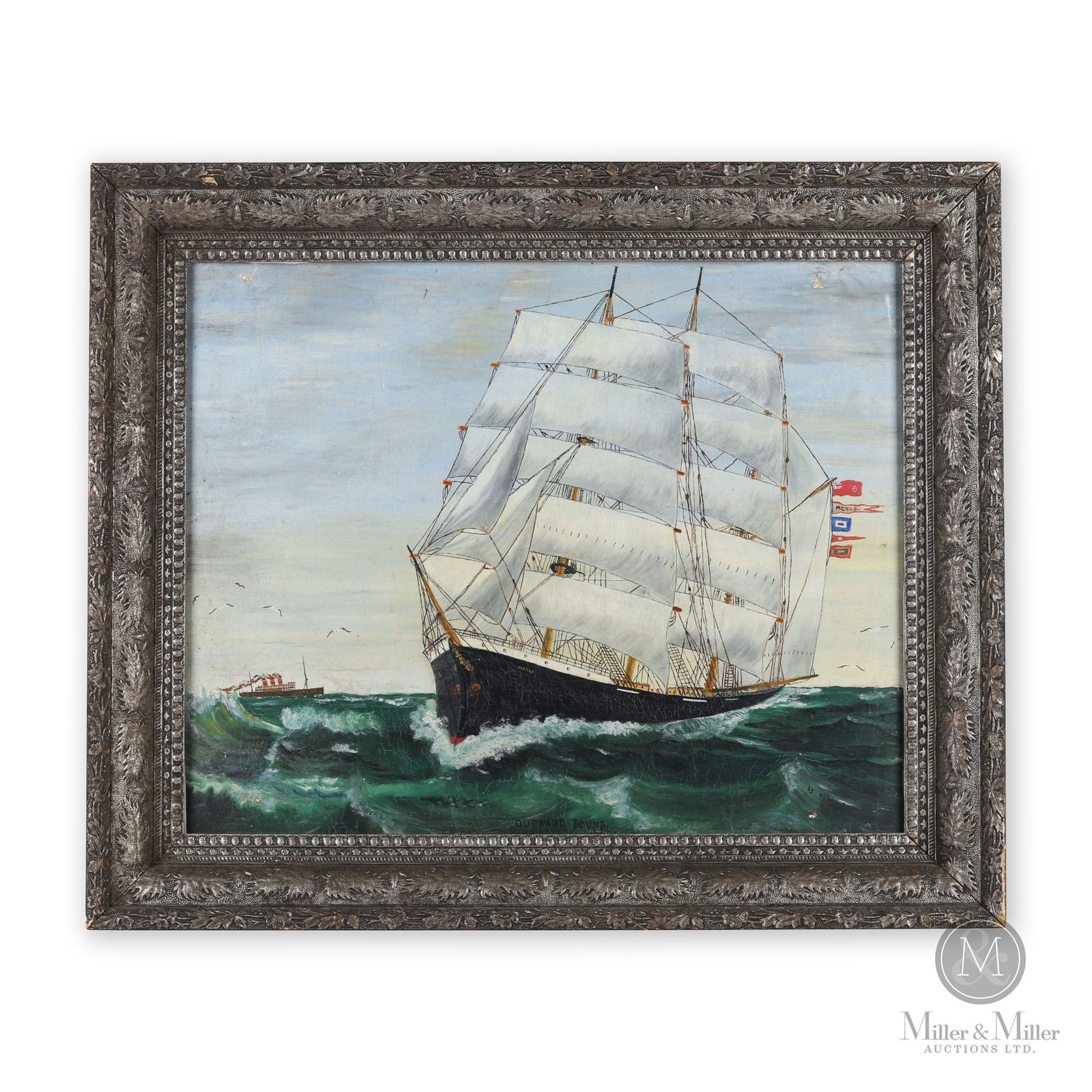 Maritimes painting -- ship under full sail (1 of 9)