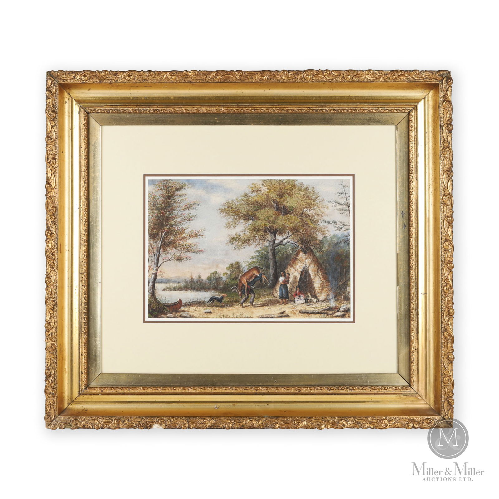 Painting of Hunting Scene by E. Shrapnel (1 of 7)