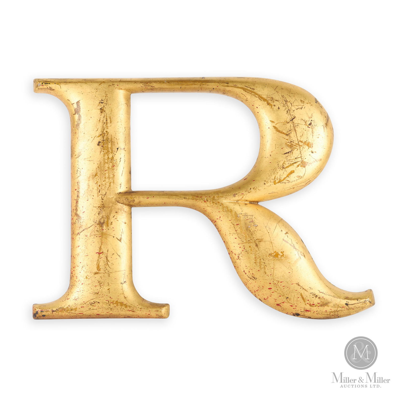 Cast iron 'R' in gold paint (1 of 4)