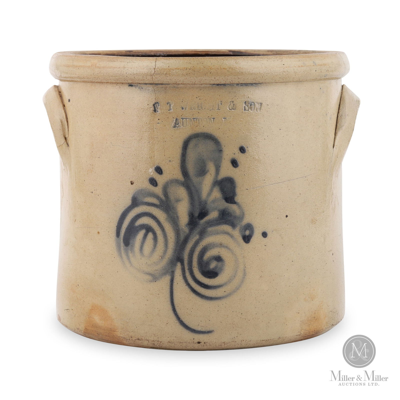 F.T. Wright & Son, Taunton Mass., 1 Gallon Stoneware Crock (1 of 7)
