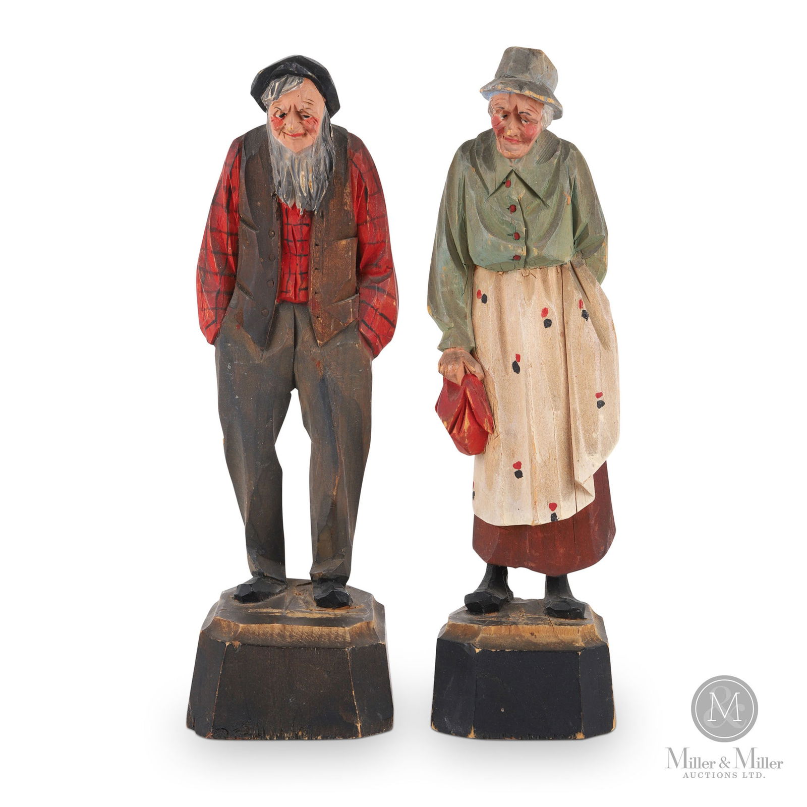 Two (2) Carvings of Quebec Couple By Paul Emile Caron (1 of 8)