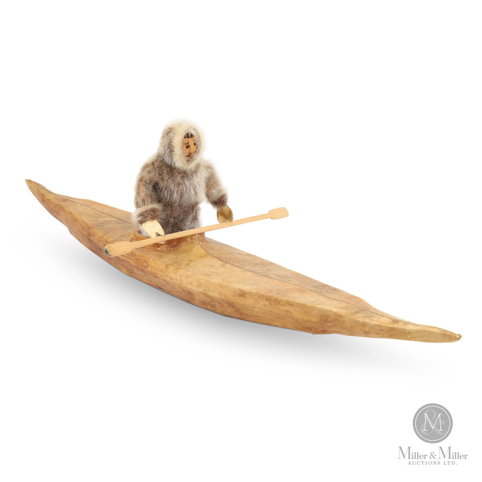 Simon Idloot Sealskin Model of Inuit in Kayak (1 of 8)