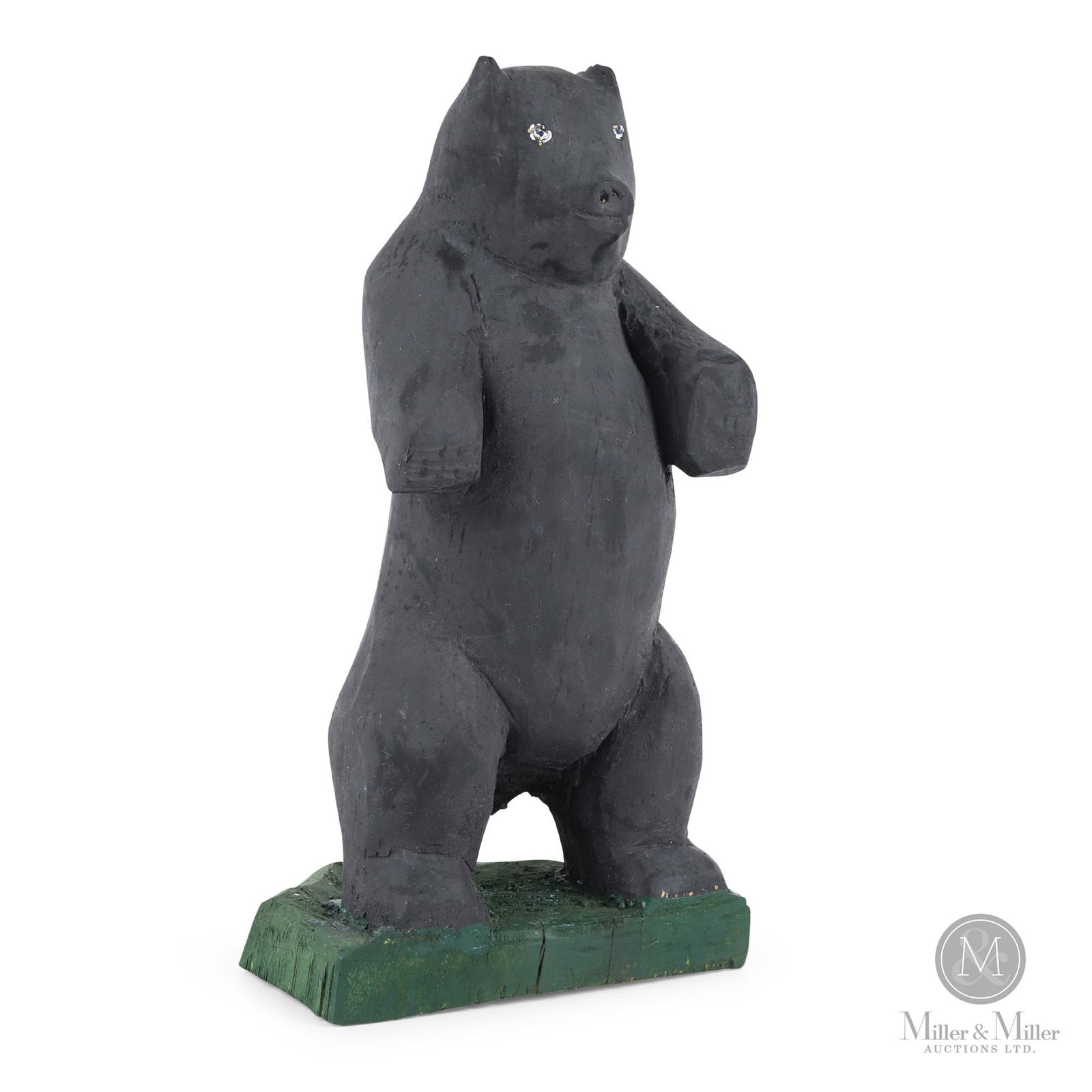 Standing Black Bear Carving By Stanley Rector Auction